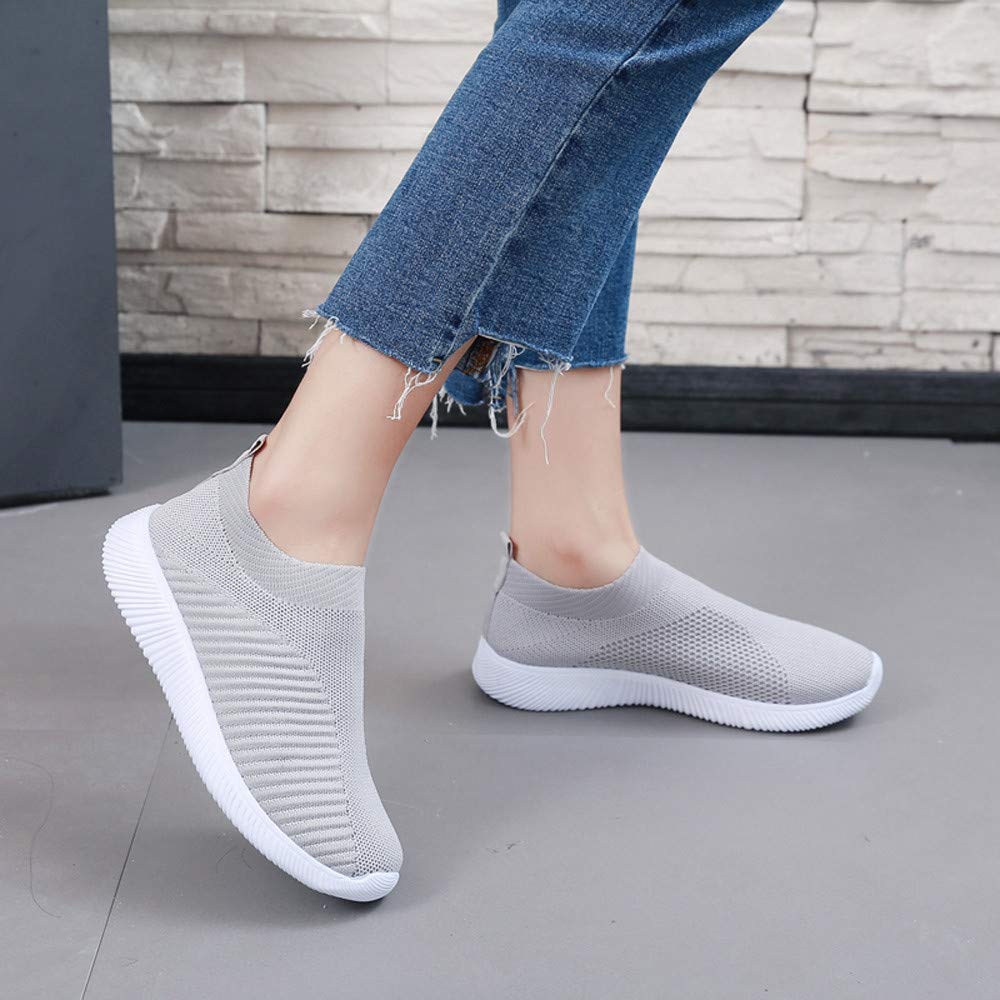 **Women's & Men's Slip-On Walking Shoes - Non-Slip Running Sneakers for Casual, Tennis & Cross Training - Comfortable White Athletic Shoes for Walking, Jogging & Gym Workouts**