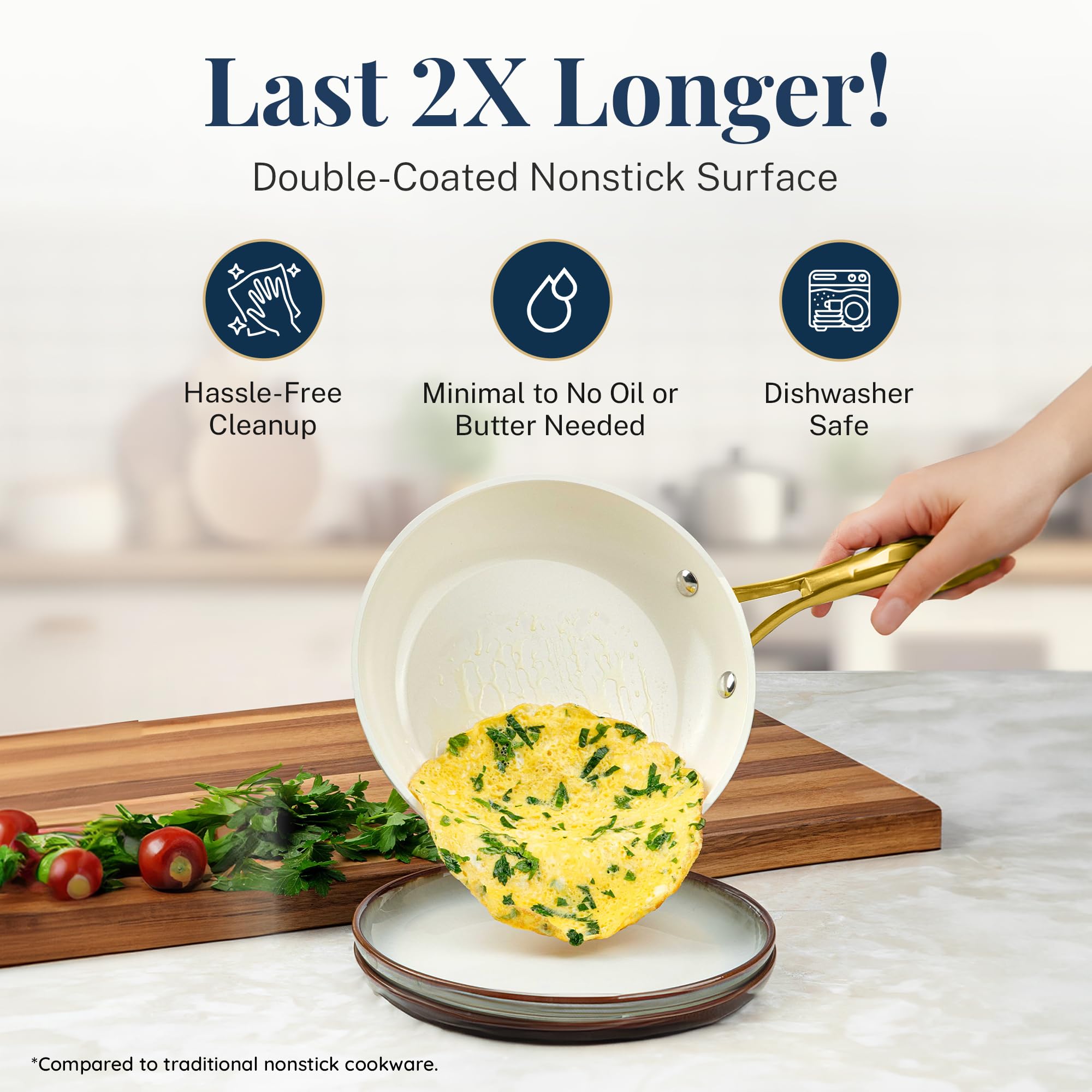 GOTHAM STEEL 12-Piece Ceramic Nonstick Cookware Set - Pots and Pans Set for Kitchen with Frying Pan, Sauce Pan, Stock Pot - Non-Toxic, Oven & Dishwasher Safe - Perfect for Everyday Cooking, Family Meals & Healthy Meal Prep