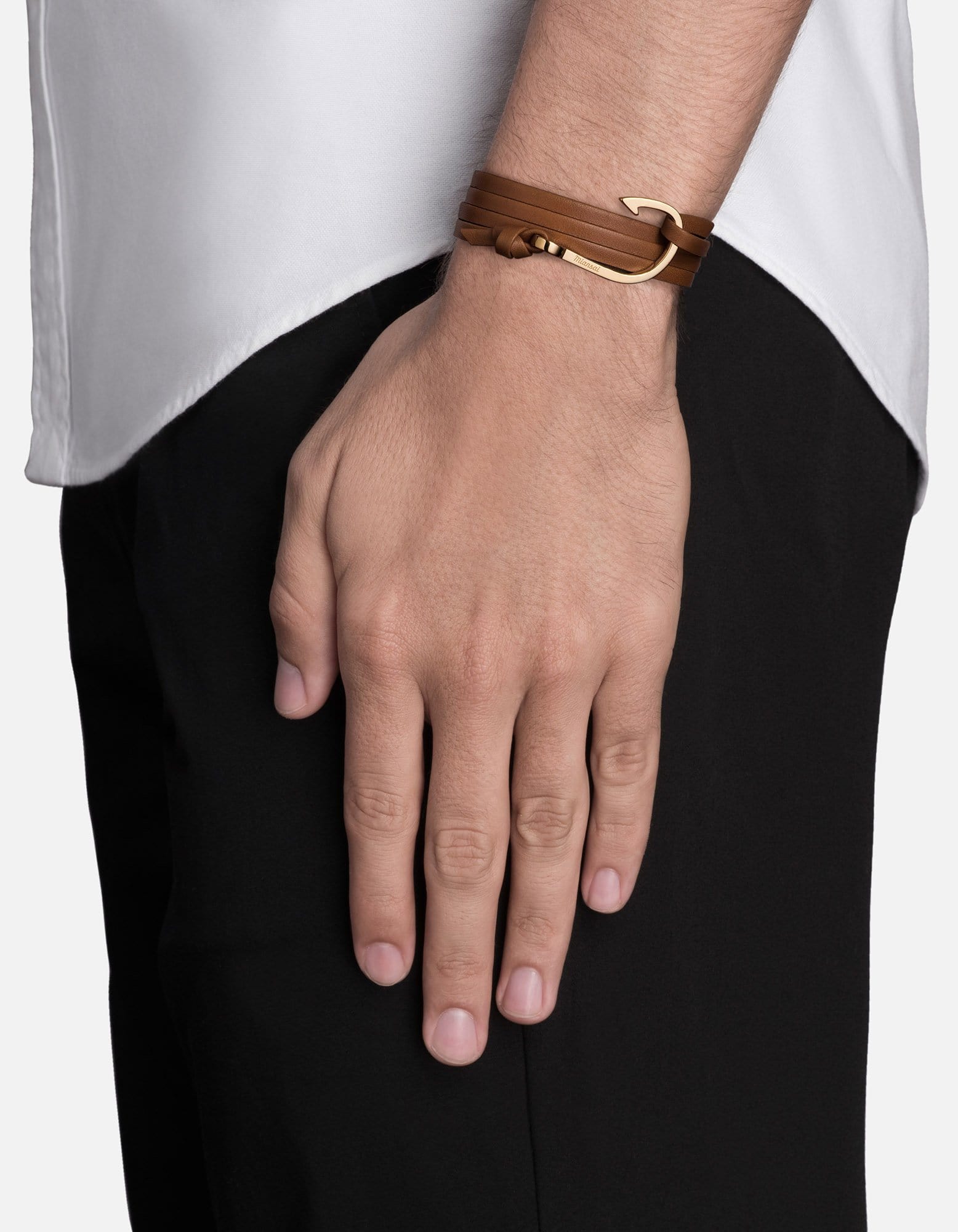 Hook Leather Bracelet for Men & Women - Adjustable Gold Plated Leather Cuff Bracelet - Stylish Boho Jewelry for Casual Wear, Gifts & Everyday Fashion