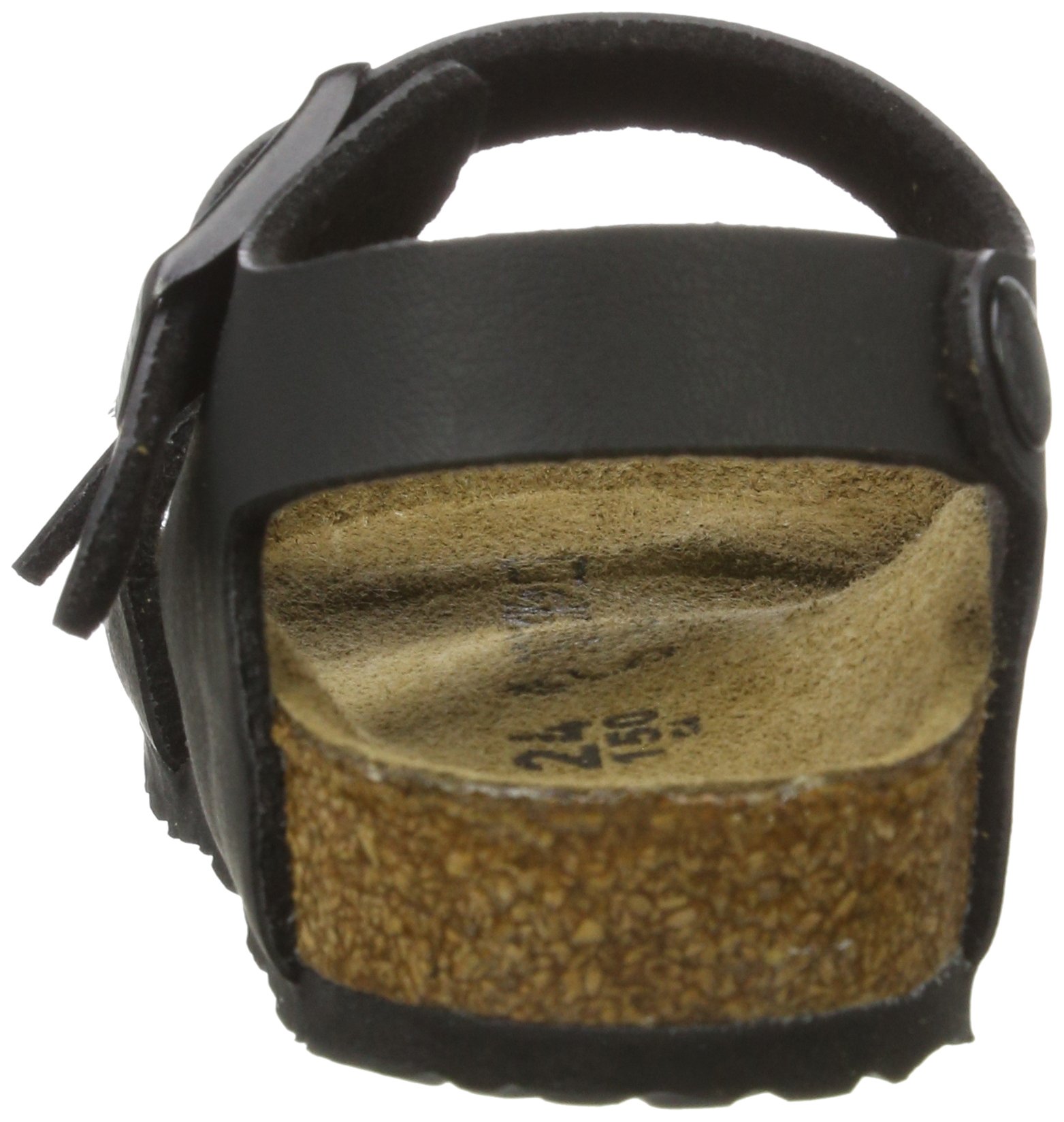 Birkenstock Boys Rear Flange Flats Sandals - Black Leather Comfort Shoes Size 7 for Kids | Perfect for School, Playground & Summer Outdoor Activities