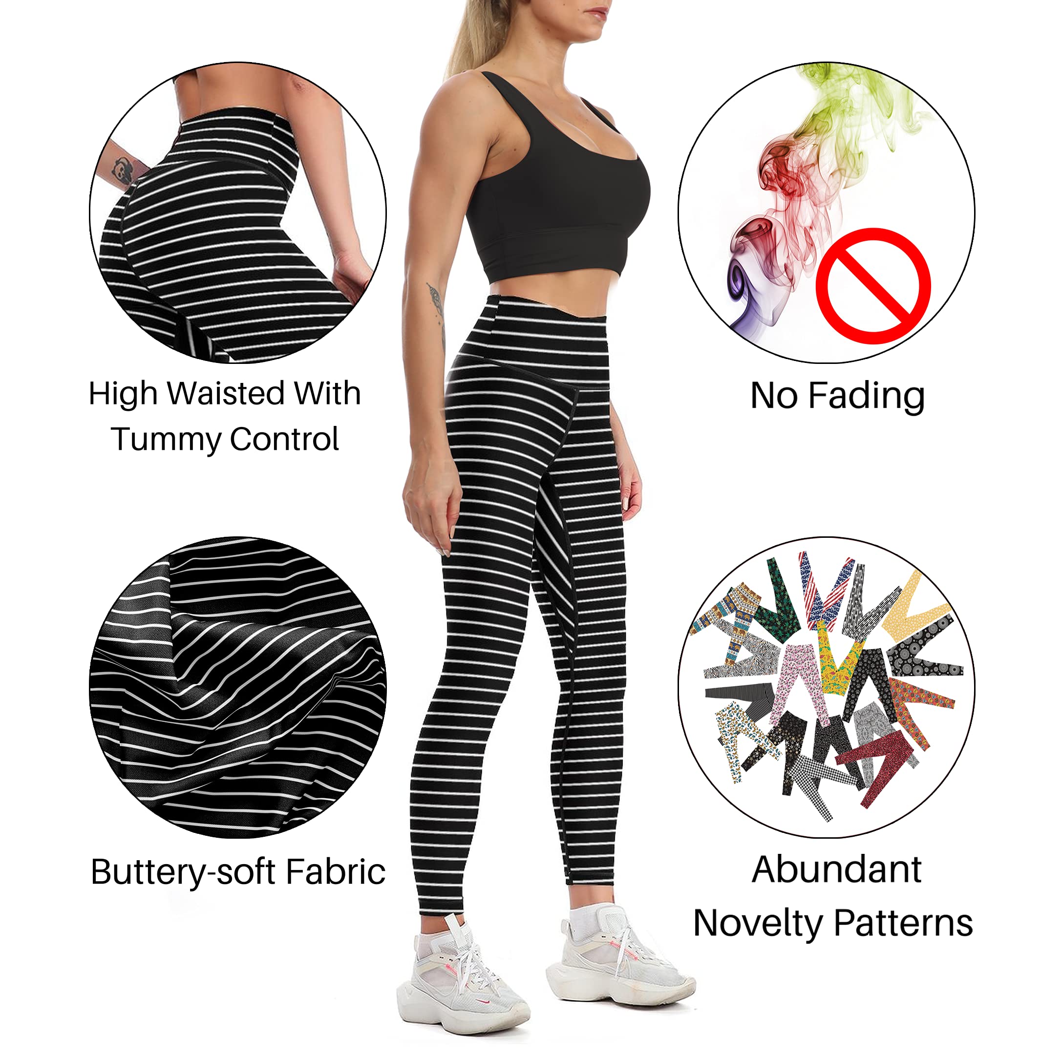 Cerburny High Waisted Yoga Pants for Women - Tummy Control Workout Leggings with Spandex - Perfect for Gym, Running & Athletic Activities
