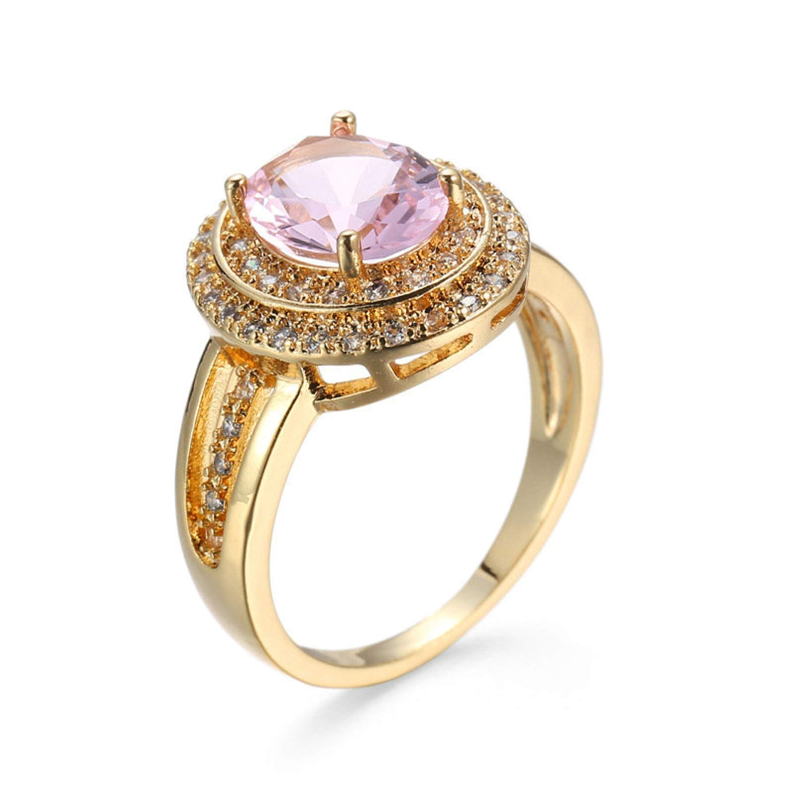Elegant Gold Plated Oval Cubic Zirconia Wedding & Engagement Ring for Women - Size 6-10 | Perfect for Bridal Jewelry, Anniversary Gifts & Special Occasions
