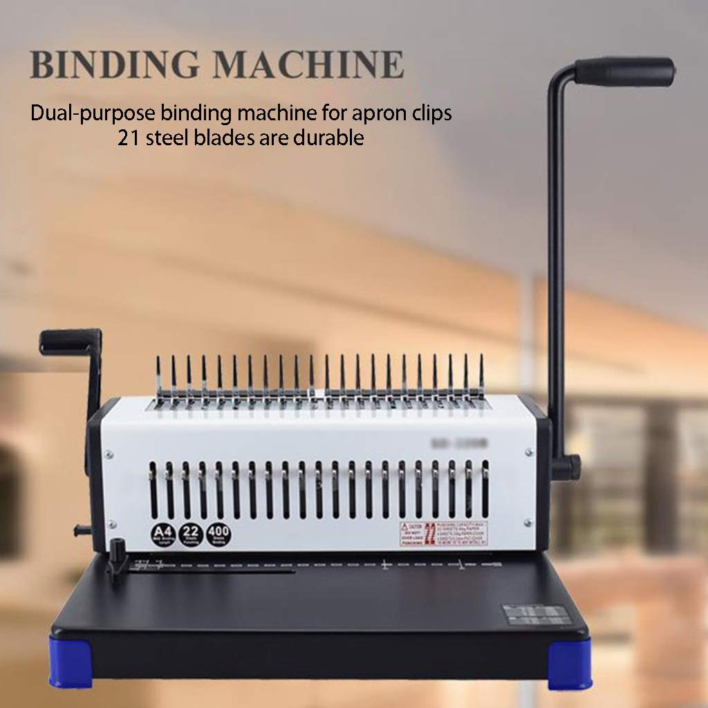 21-Hole Apron Binding Machine for Loose-Leaf Paper - School & Office Supplies, 10-Hole Punch for Documents, Accounting & Financial Records - Perfect for Students, Teachers & Businesses