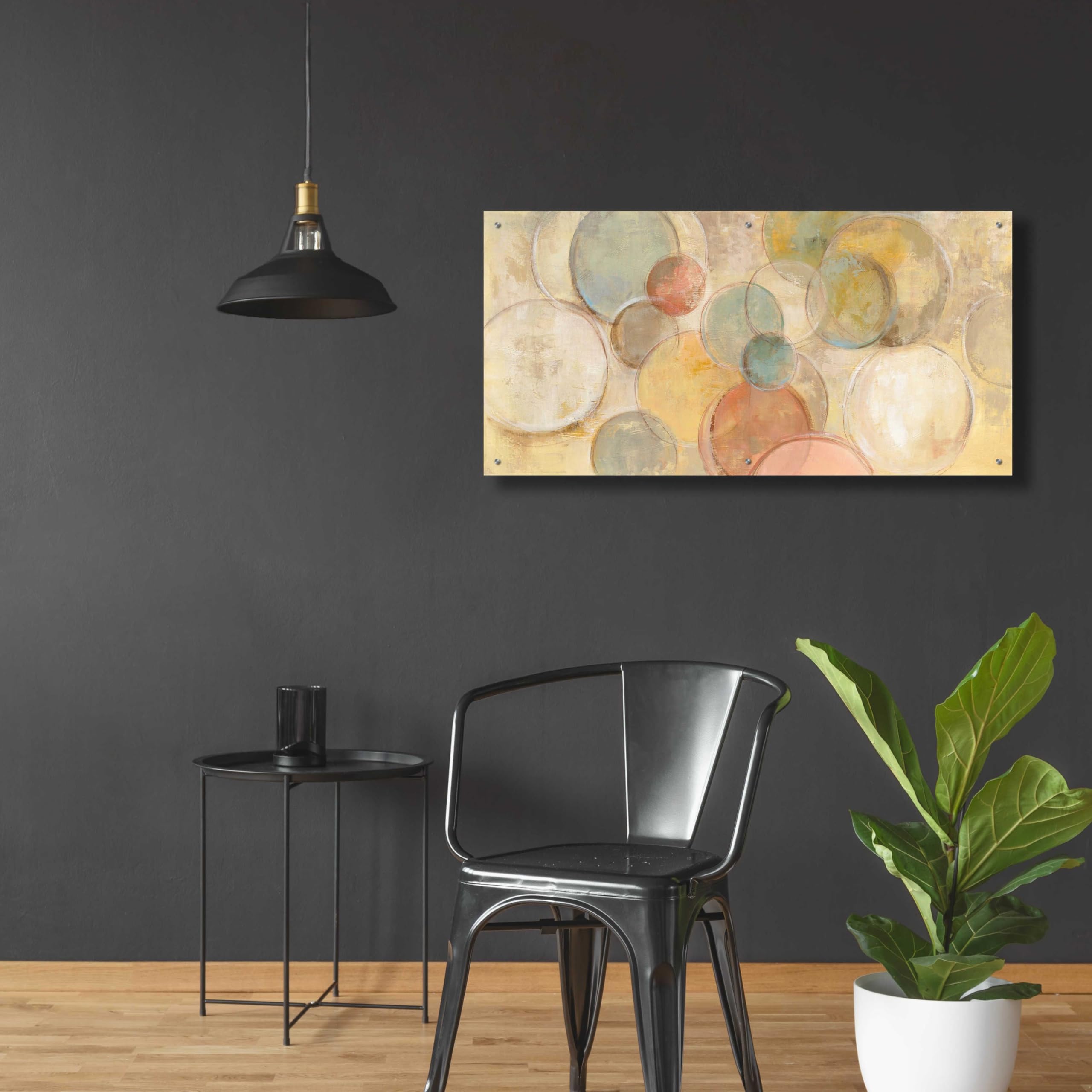 Epic Art 'Fresco Bubbles' by Silvia Vassileva - 48x24 Inch Acrylic Glass Wall Decor, Modern Abstract Painting for Living Room, Bedroom & Office