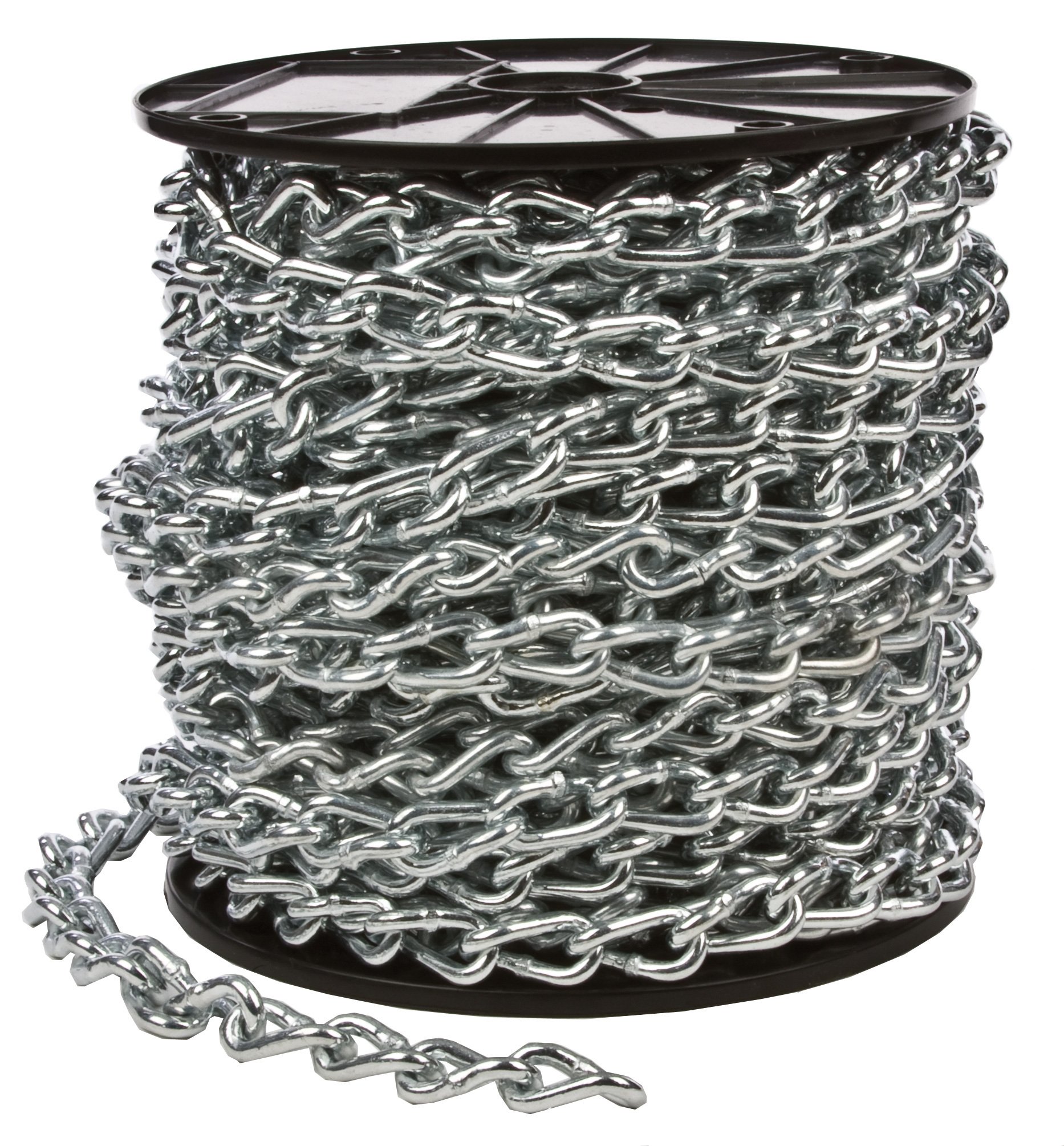Forney 70426 2/0 x 110-Feet Twist Link Machine Chain - Heavy Duty Industrial Chain for Towing, Lifting & Construction Equipment