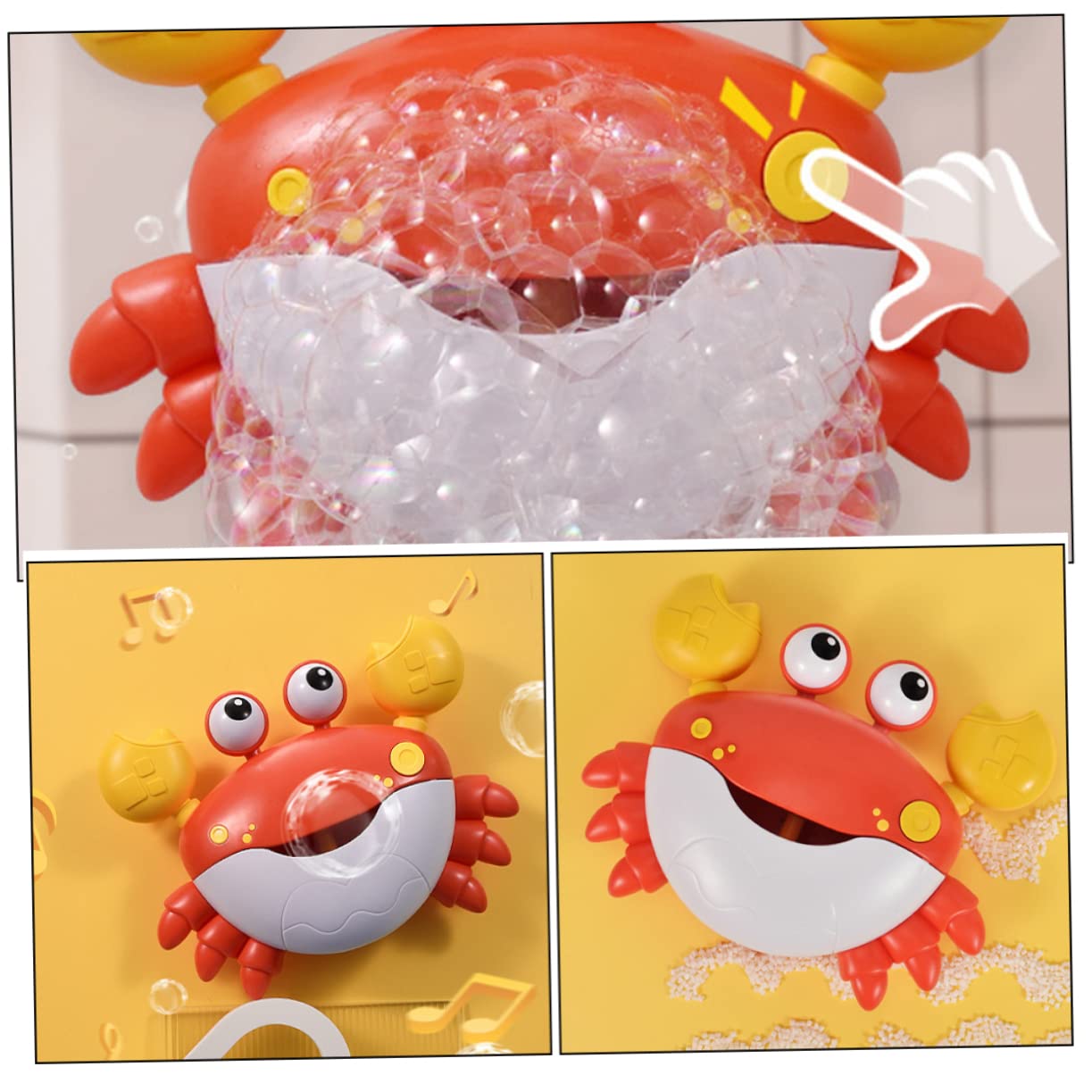 RORPOIR Bubble Bath Machine - Crab Bubble Maker for Kids, Fun Shower & Bath Toy, Red Plastic Animal Bath Toys for Toddlers & Children - Perfect for Bathtime Play and Sensory Development