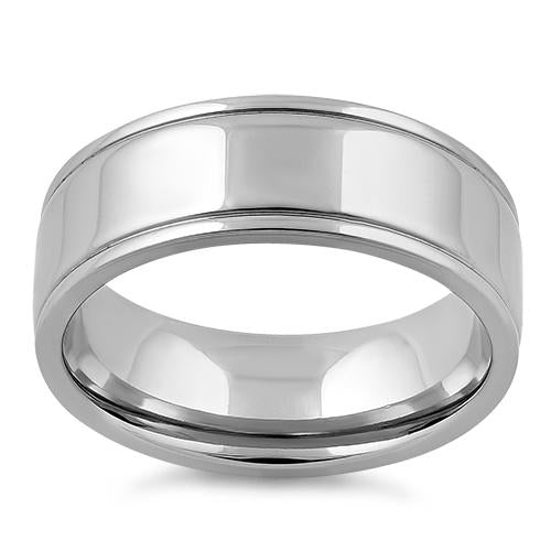 Premium Stainless Steel Double Groove Polished Band Ring for Men & Women - Wedding, Engagement, Anniversary, or Everyday Wear Jewelry Gift