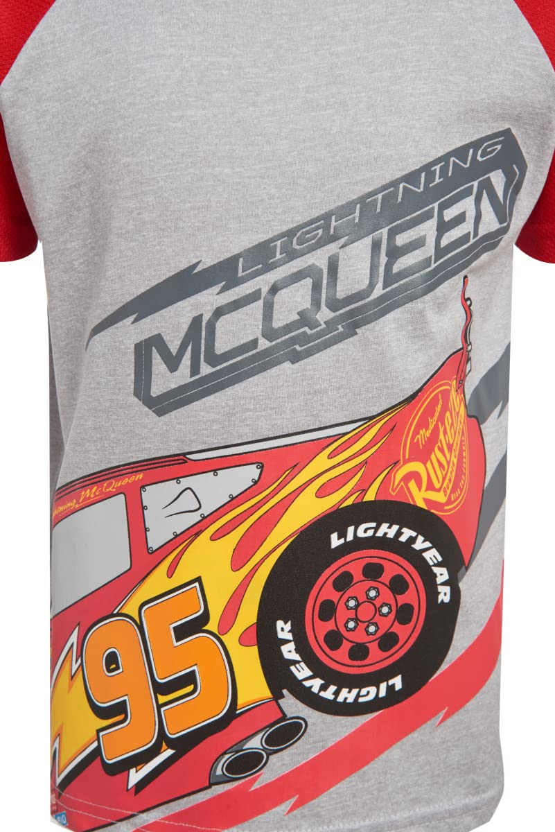 Disney Cars Lightning McQueen 3-Piece Boys Outfit Set - T-Shirt, Tank Top & Shorts for Summer Play, Birthday Parties & Casual Wear