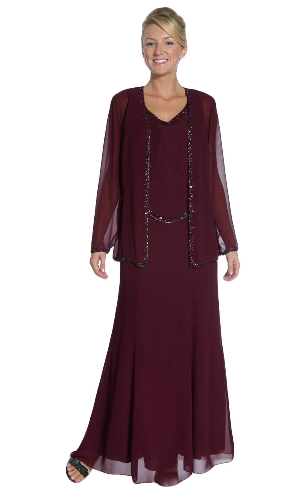 Elegant Plus Size Mother of The Bride Dresses with Beaded Jacket - Formal Wedding Guest Gowns for Evening Events & Special Occasions