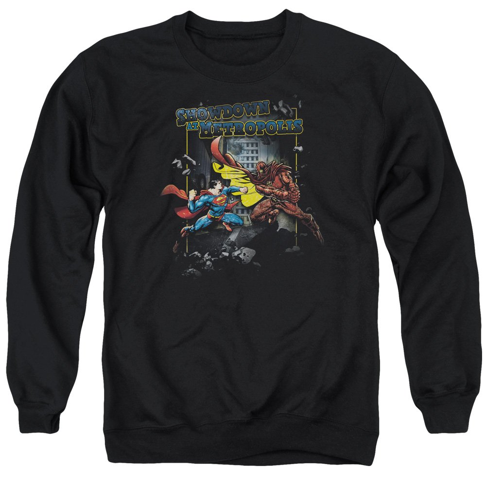 Superman Showdown Unisex Crewneck Sweatshirt for Men & Women | Comfortable Graphic Hoodie for Cosplay, Comic Con & Casual Wear