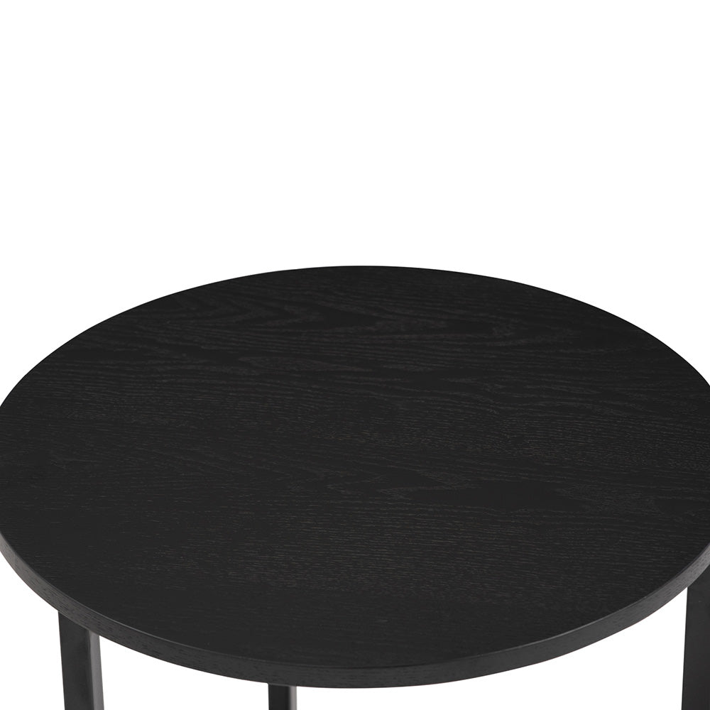 Round Side Table 46cm - Modern Black End Table for Living Room, Bedroom, or Office - Turner Furniture for Small Spaces & Home Decor