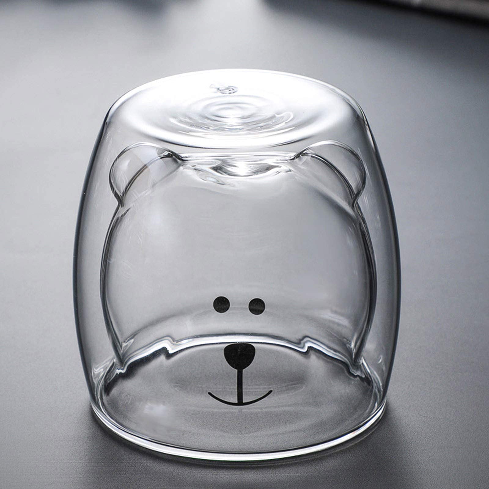 Kawaii Bear Transparent Mug - Cute Aesthetic Glass Cup for Milk, Juice & Coffee - Perfect Gift for Tea Lovers & Anime Fans - 1 Pack (12oz) - Ideal for Home, Office & Gifts