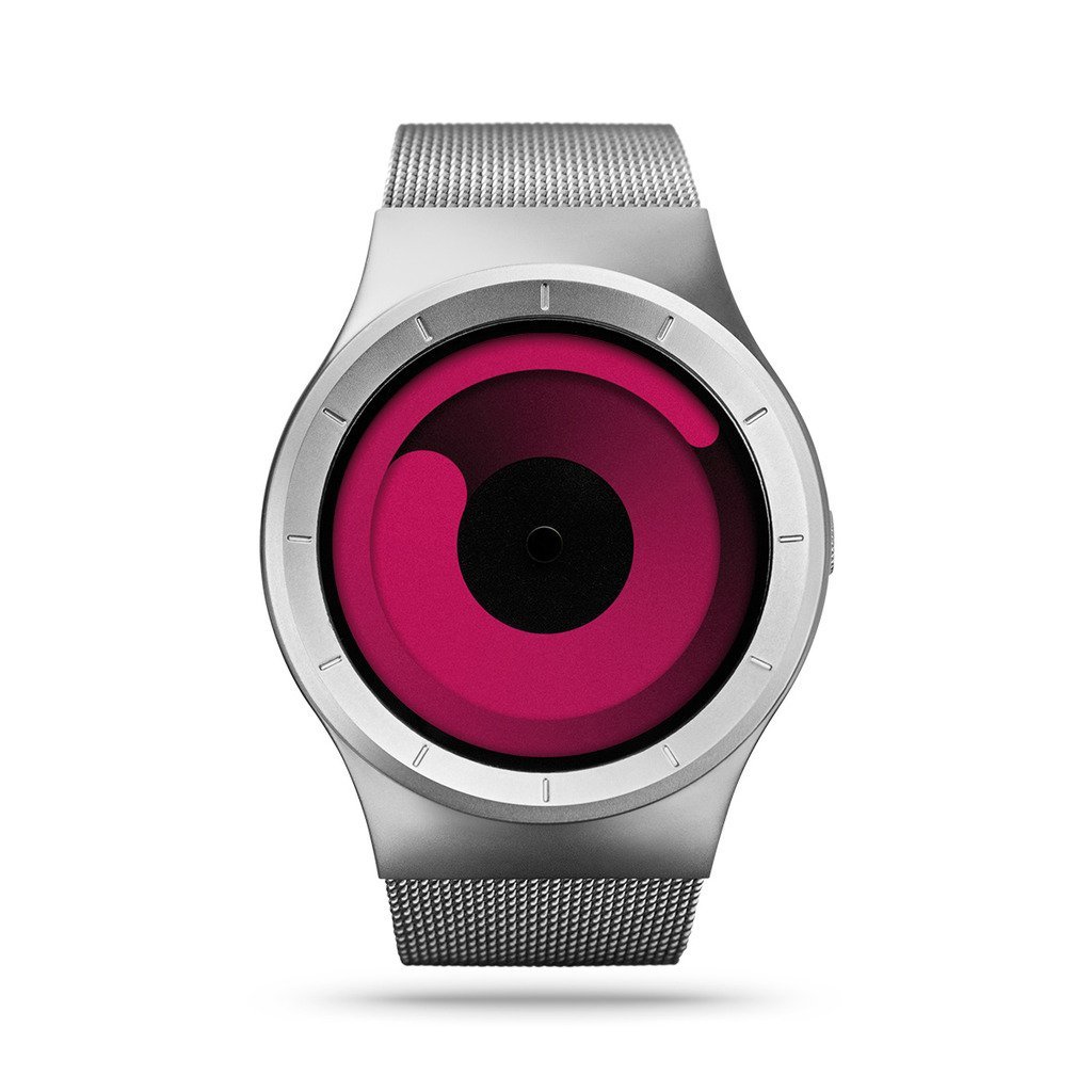 ZIIIRO Mercury Unisex Watch - Chrome & Magenta Color Minimalist Design for Men and Women | Perfect for Casual Wear, Office & Everyday Fashion Accessory