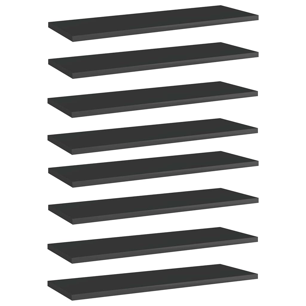 8-Piece High Gloss Black Bookshelf Replacement Panels - Floating Shelf Organizers for Book Storage & Display (No Accessories Included) | Perfect for Home Office, Living Room & Bedroom Organization