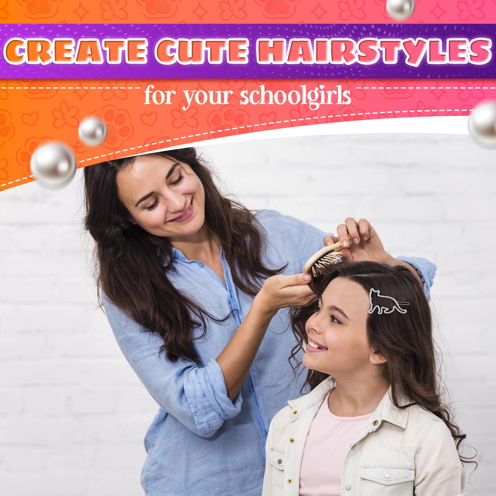 3Pcs Cute Cat Hair Clips for Women & Girls - Small Barrettes for Thin & Thick Hair, Kitty Hair Accessories & Novelty Pins - Perfect for School, Parties & Everyday Wear