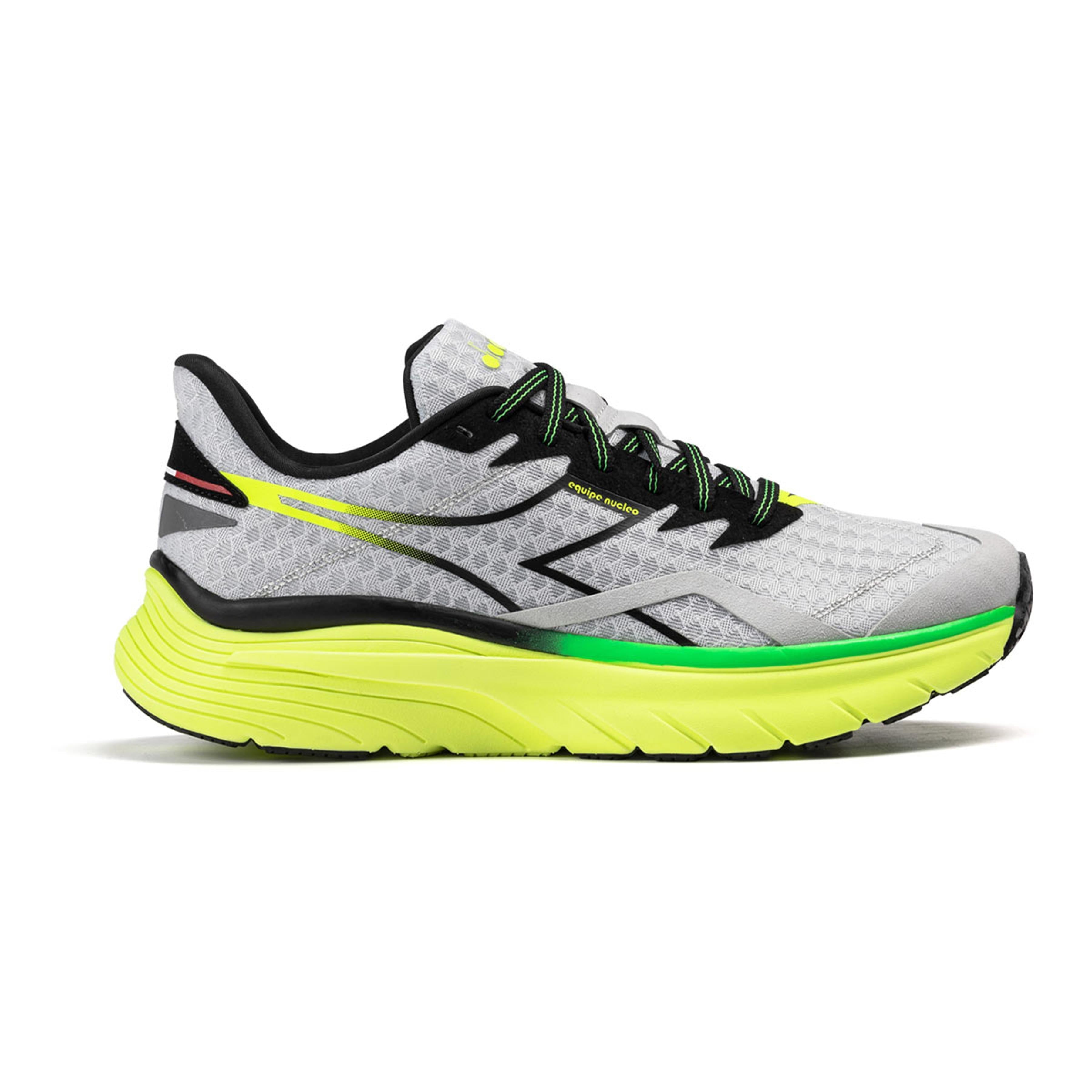 Diadora Equipe Nucleo Men's Running Shoes - Silver/Black/Yellow - Size 9.5 D Medium - Lightweight Athletic Sneakers for Jogging, Gym Workouts & Casual Wear
