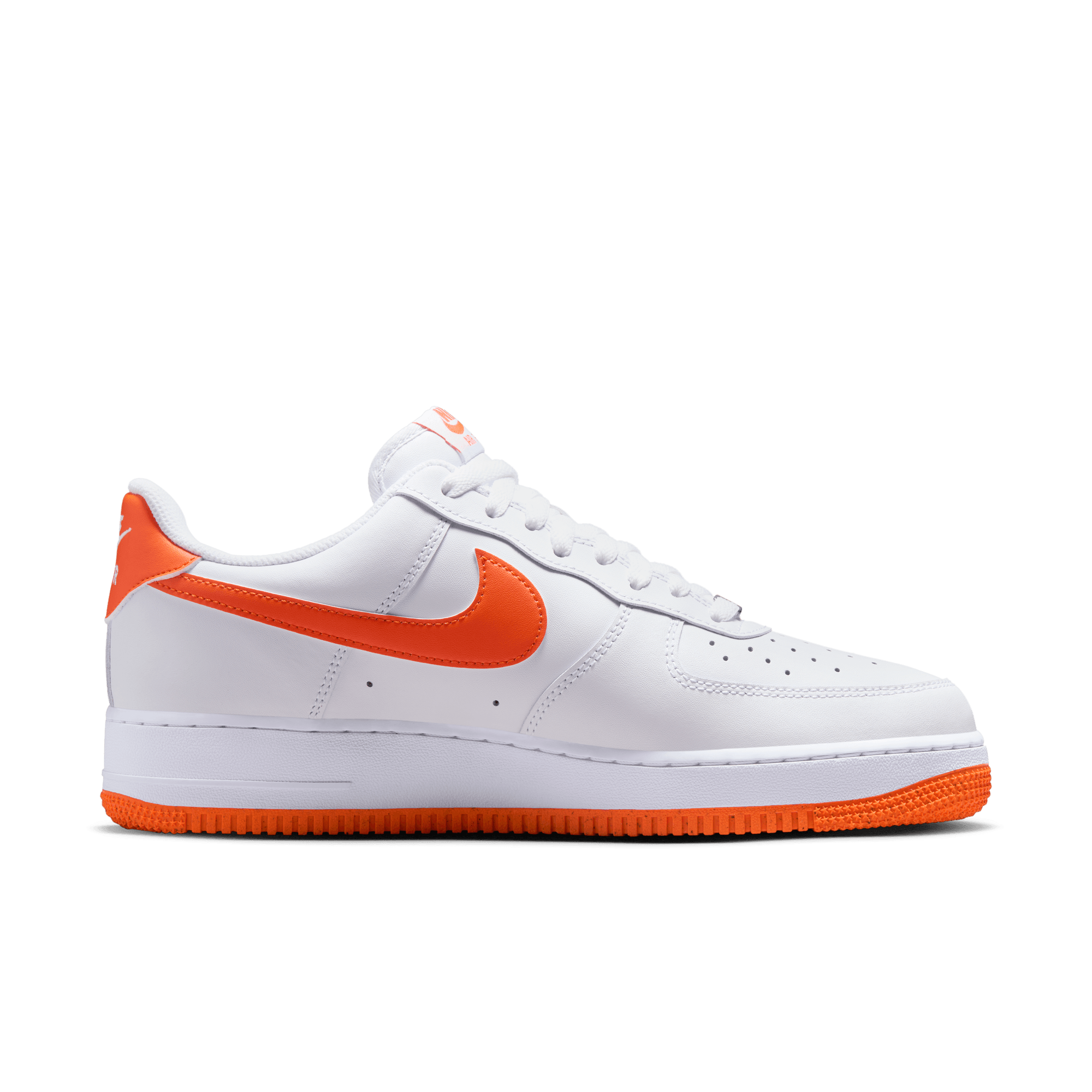 Nike Air Force 1 '07 White & Safety Orange Sneakers - Men's/Women's Basketball Shoes for Casual Wear, Street Style & Everyday Fashion