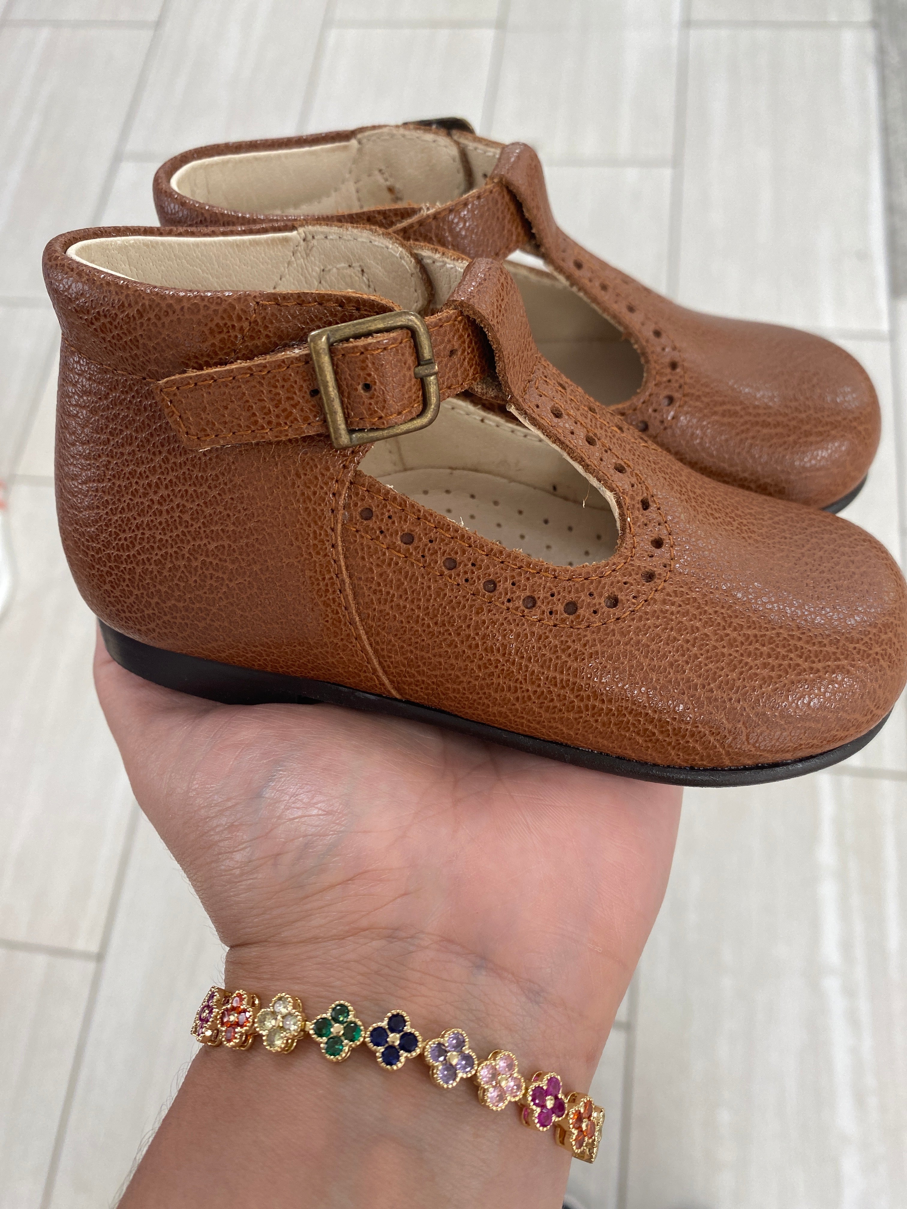 Beberlis Leather Baby Shoes with T-Strap - Soft & Comfortable First Walkers for Infants & Toddlers - Perfect for Special Occasions, Parties & Everyday Wear