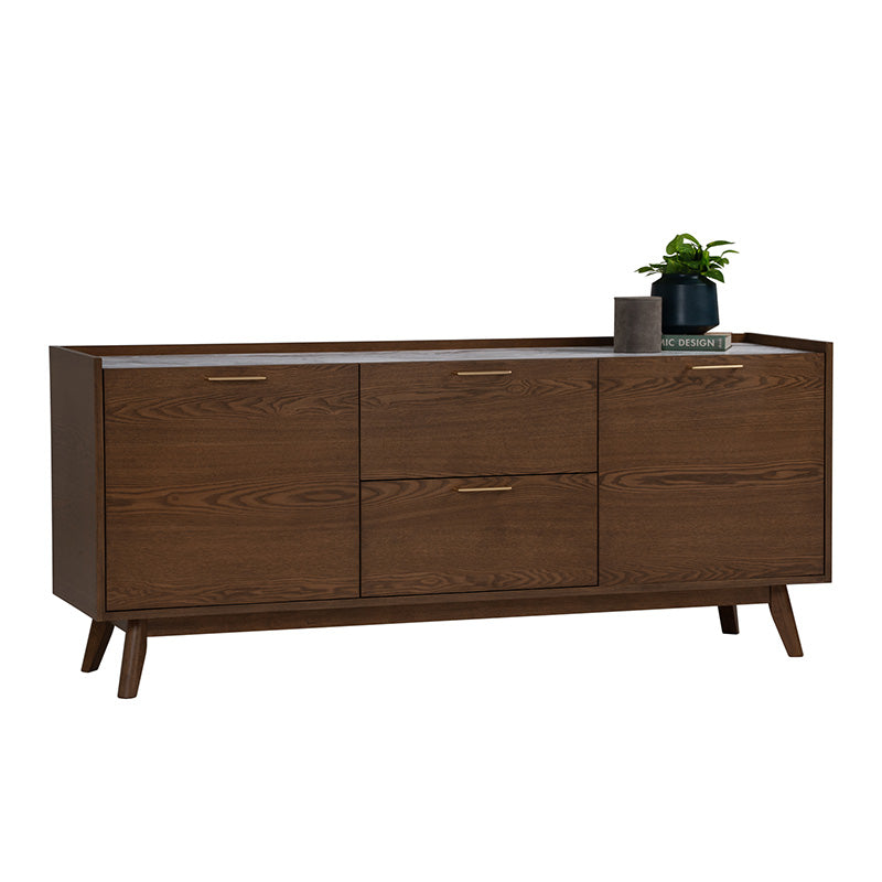 BREDA 160cm Walnut Sideboard Buffet Cabinet - Stylish Storage for Dining Room, Living Room & Entryway