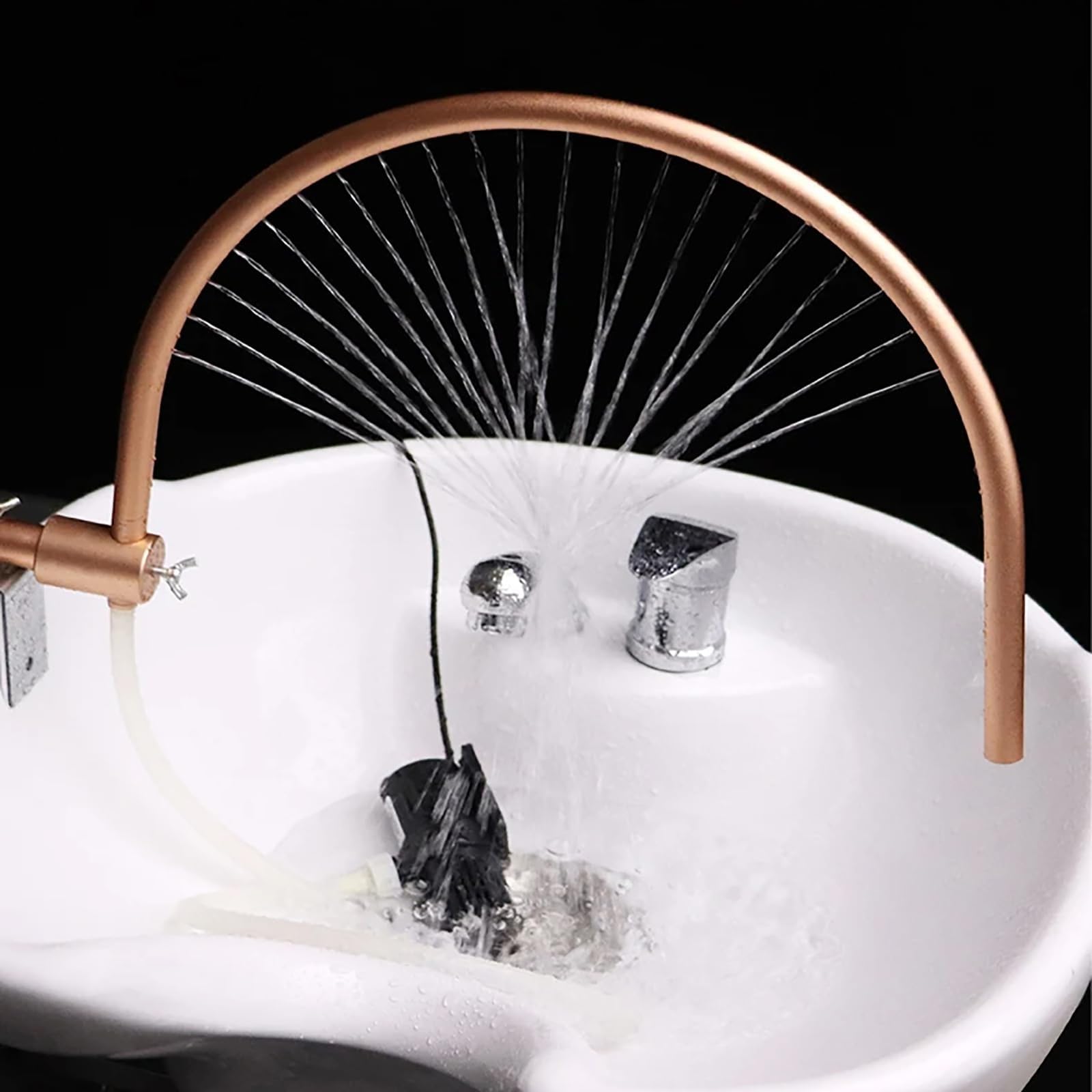 180° Arc Adjustable Head Spa Water Circulation Rack with Multi-Outlet Holes & Pump - Professional Hair Treatment Fumigation Equipment for Salon & Beauty Spa - Perfect for Scalp Massage, Hair Care Therapy and Relaxation Treatments