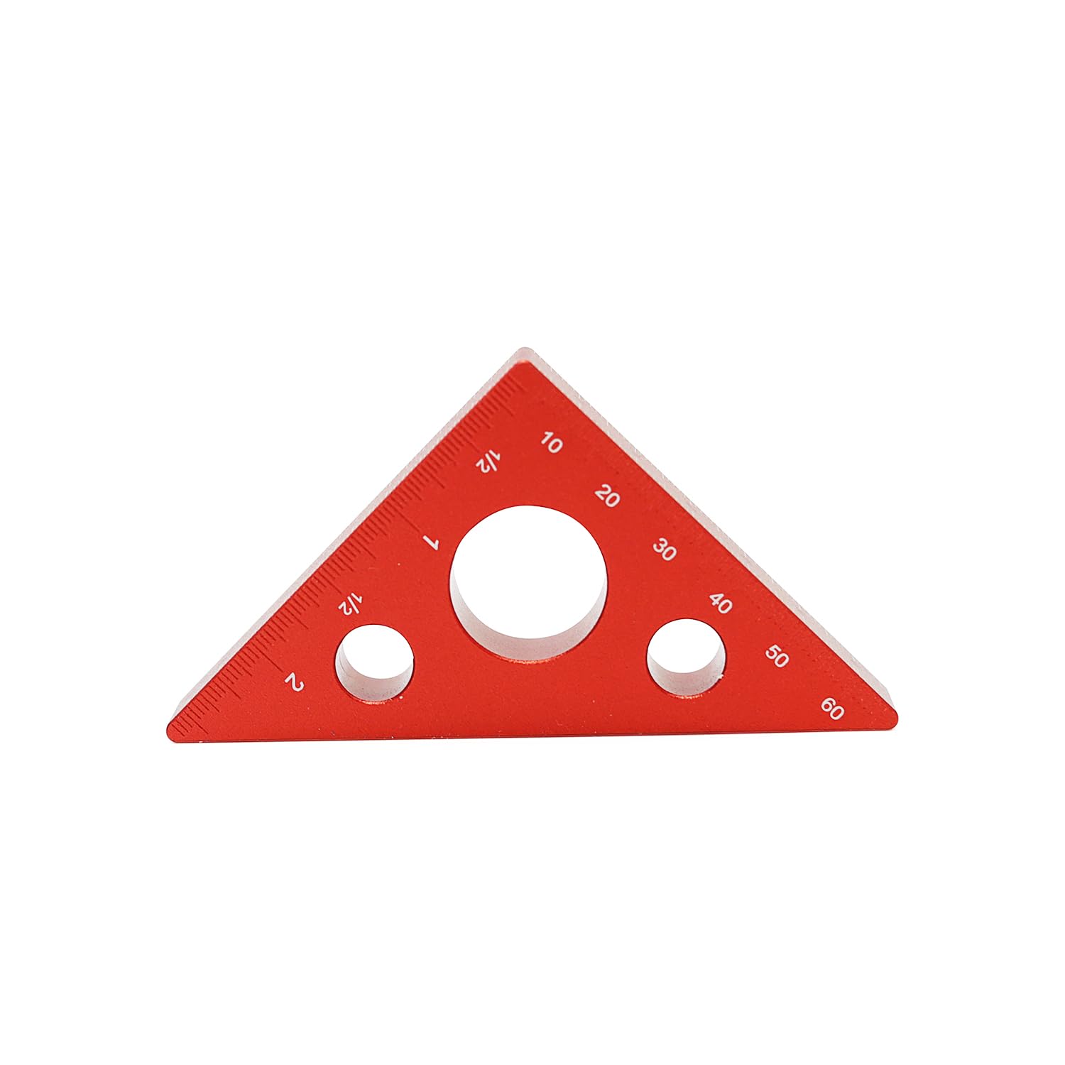 45 Degree Aluminum Alloy Triangle Ruler - 65mm Woodworking Measuring Tool for DIY Projects, Height Gauge (Red) - Perfect for Carpentry, Engineering, and Craft Measurements