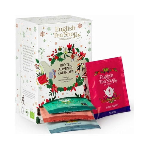 English Tea Shop White Box Advent Calendar - 25 Premium Teabag Sachets for Holiday Gifts & Christmas Countdown - Perfect for Home, Office & Festive Celebrations