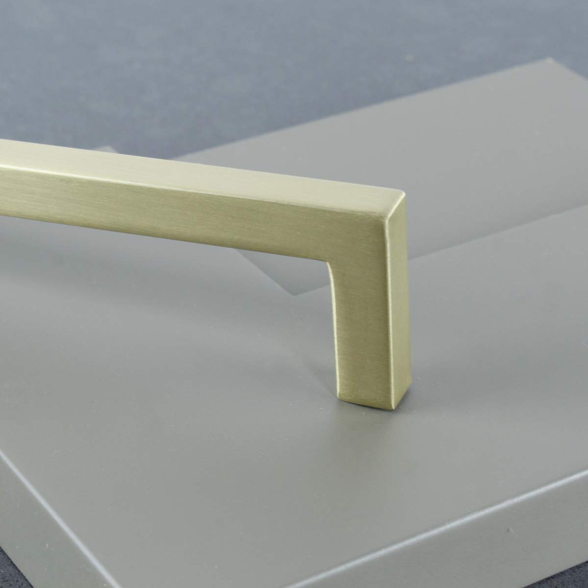 10 Pack Brushed Brass Square Cabinet Pulls - 7 9/16