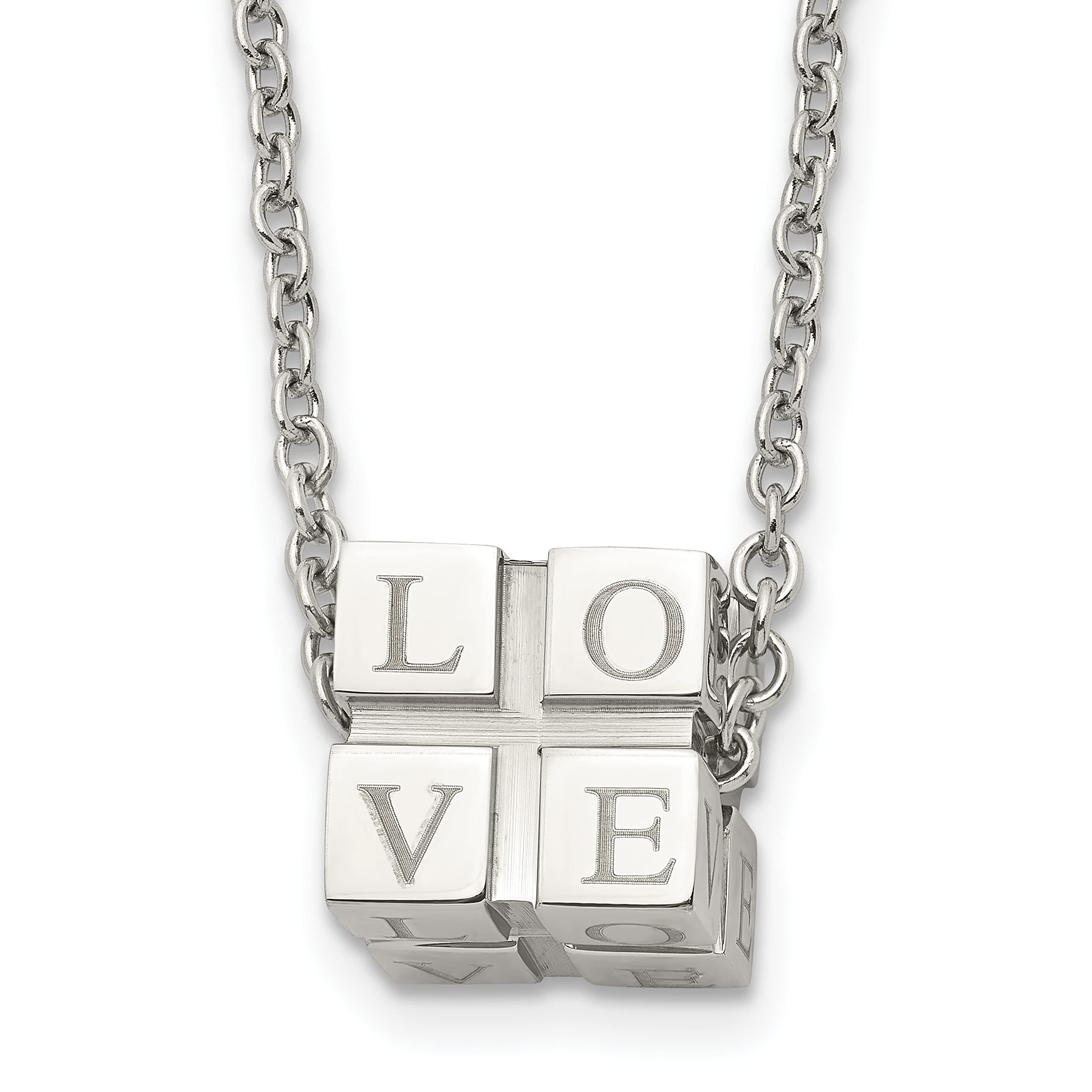 Stainless Steel Polished Love Box Necklace - Elegant Heart Pendant Jewelry for Women | Perfect Gift for Valentine's Day, Anniversary & Romantic Occasions