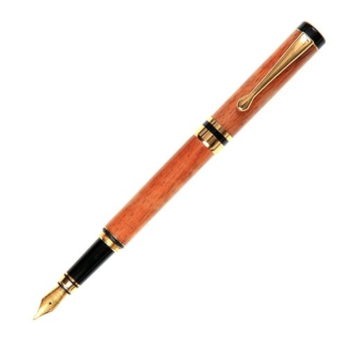 Premium Lanier Classic Fountain Pen with 24K Gold Plated Nib - Exotic Hawaiian Koa Wood - Luxury Writing Instrument for Business, Gifts & Calligraphy