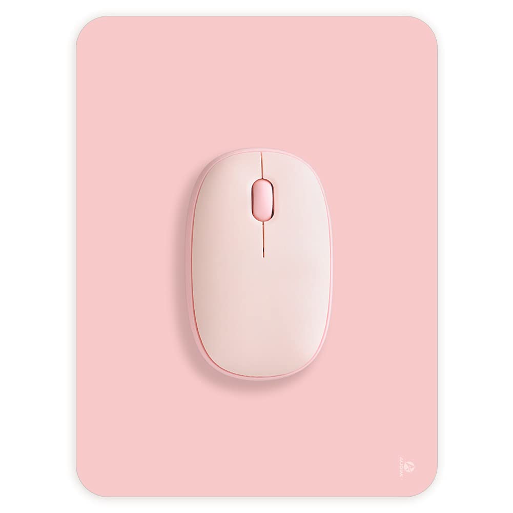 Audimi Mini Mouse Pad - Small, Thick & Washable Non-Slip Desk Mat for Laptop, Wireless Mouse - Perfect for Home Office, Gaming & Travel (Pink)