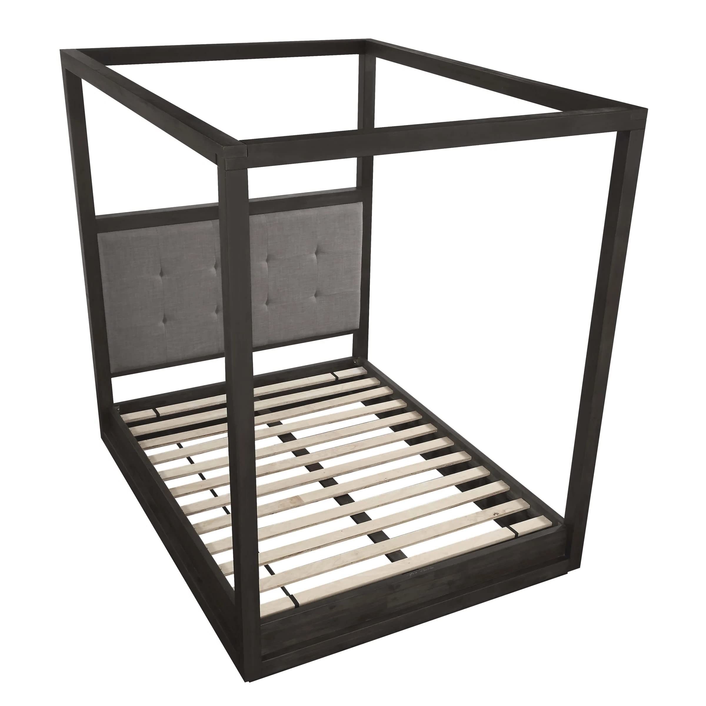 Modus Furniture Solid Wood Canopy Bed Frame - Full Size Oxford Dolphin Design for Bedroom, Guest Room & Master Suite
