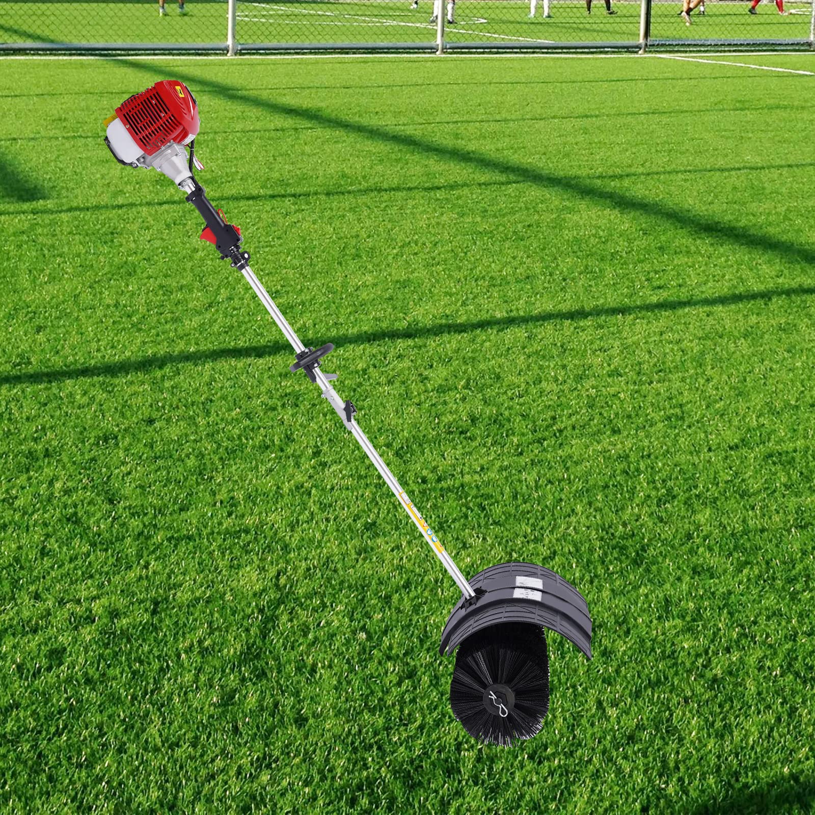 52cc Gas Powered Walk Behind Sweeper - 2.3HP Outdoor Power Broom for Driveways, Turf & Artificial Grass - Heavy Duty Lawn Cleaning Machine (US Stock) - Perfect for Residential Yards, Commercial Properties & Landscaping Maintenance