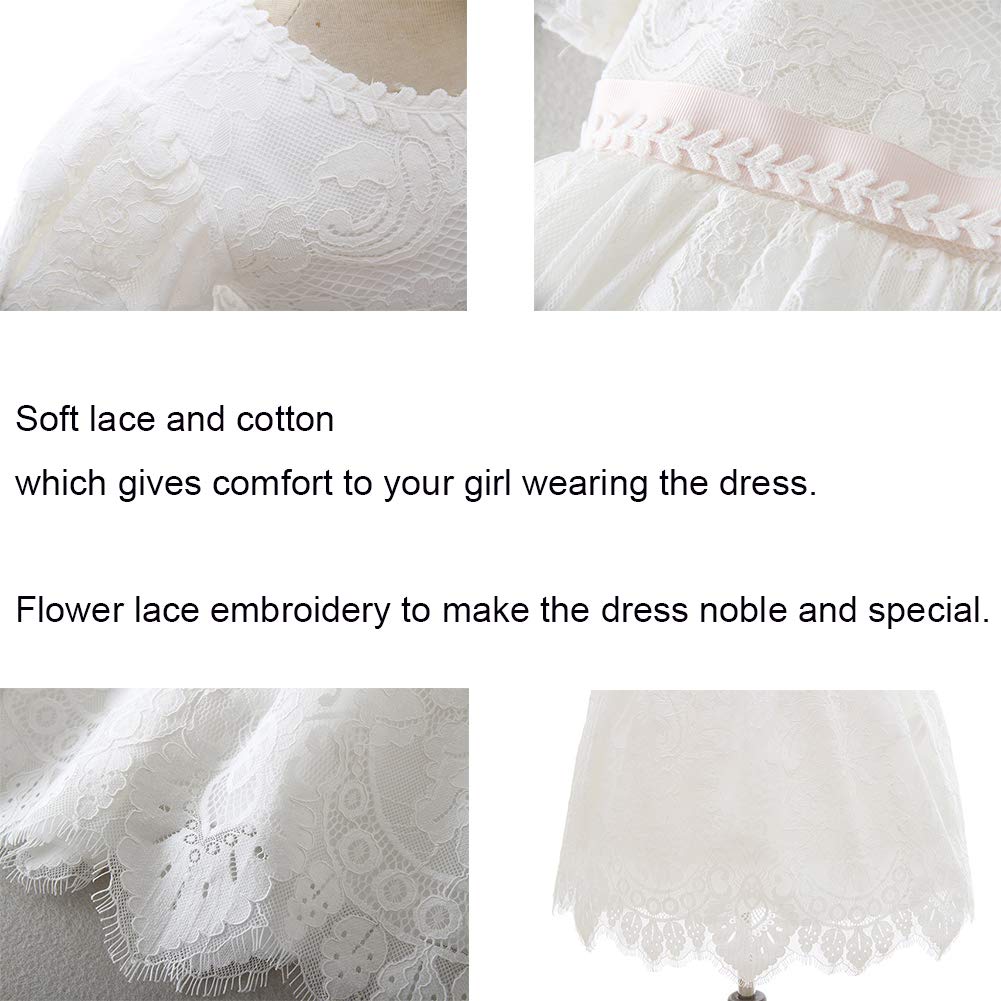 Baby Girl Christening Dress - White Baptism Gown for Dedication & Blessing Ceremonies - Elegant Flower Girl Dress for Special Occasions - Perfect for Church Events, First Communion & Photoshoots