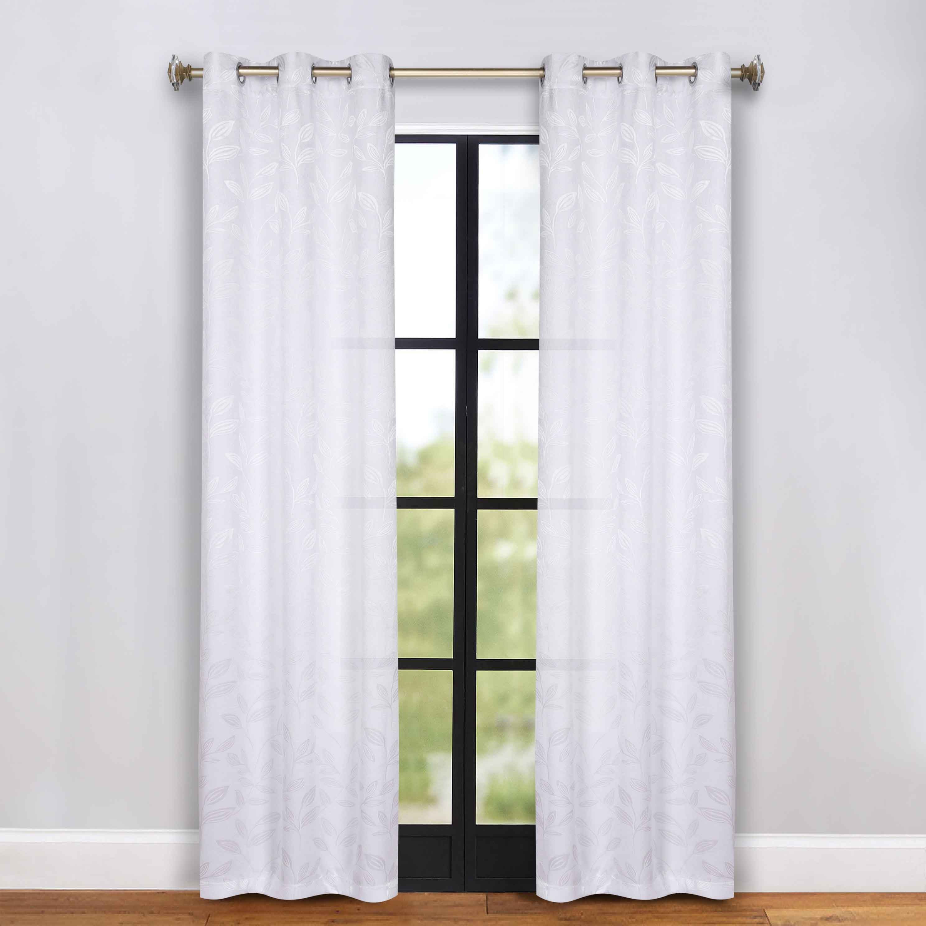 Leaves Grommet Blackout Curtains Set of 2 - Thermal Insulated Room Darkening Drapes for Bedroom & Living Room - Noise Reducing Window Treatment for Home Decor