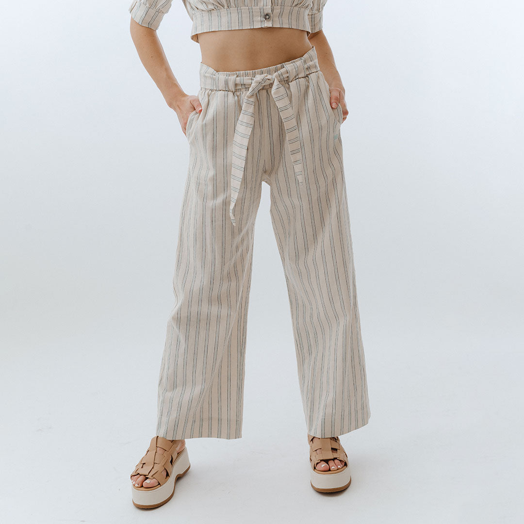 Belted Cabana Pants for Women - Lightweight Linen Beach Pants with Adjustable Waist | Perfect for Vacation, Cruise, and Summer Outfits
