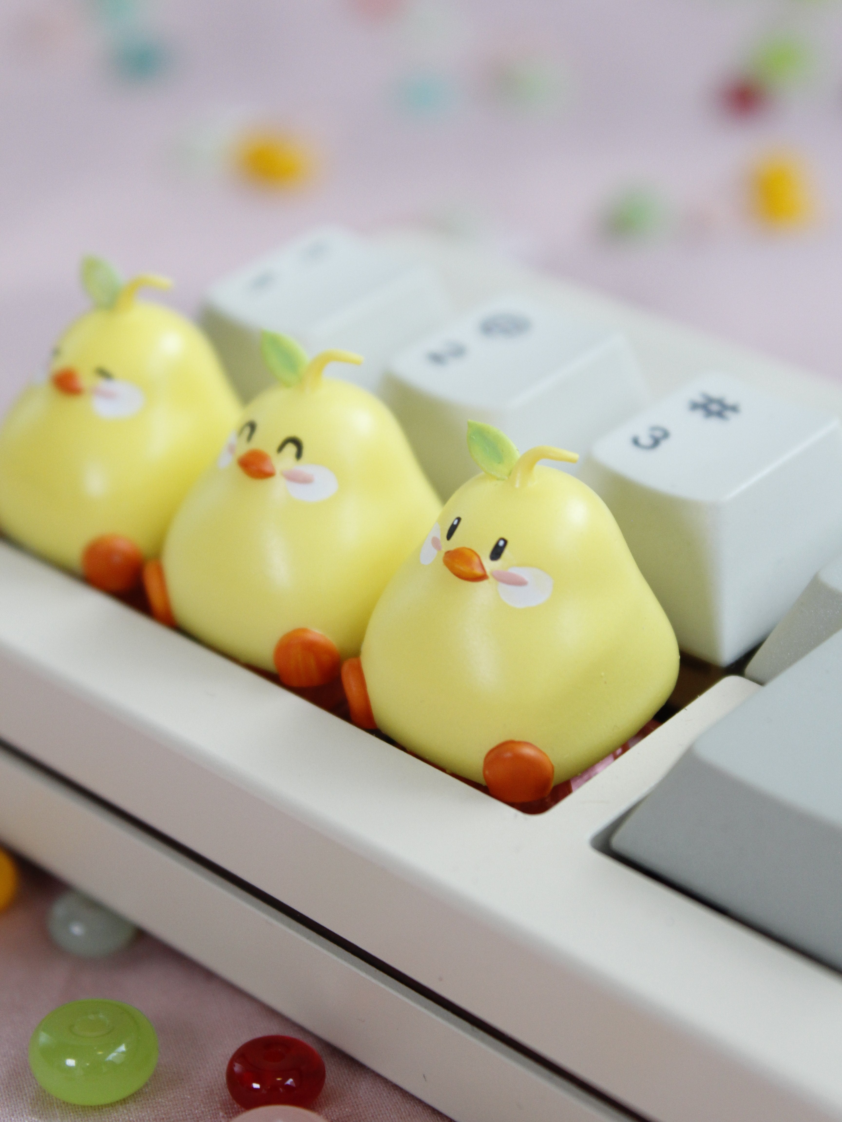 Beautiful Pear Resin Coated Keycaps - Creative, Cute & Decorative Custom Keycaps for Mechanical Keyboards | Perfect for Gaming, Typing & Aesthetic PC Setup