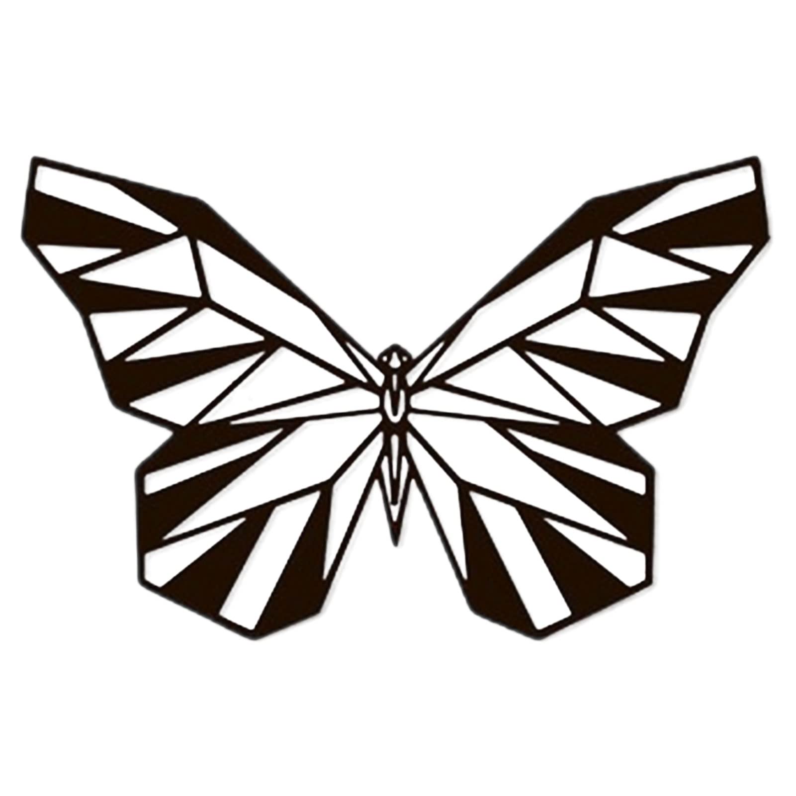 Stainless Steel Butterfly Wall Art Sculpture - Indoor/Outdoor Durable Metal Decor with Safety Certification, Black Silhouette Design (30x40cm) - Perfect for Living Room, Bedroom, Patio & Garden Wall Decoration