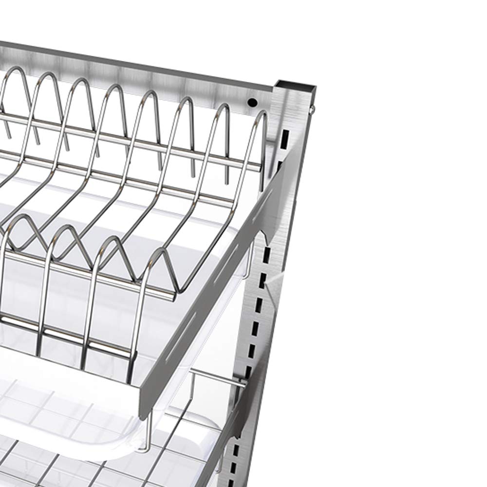 Stainless Steel Dish Drying Rack - Wall Mount Kitchen Drain Rack for Utensils & Tableware Storage | Space-Saving Organizer for Small Kitchens, Countertops & RVs