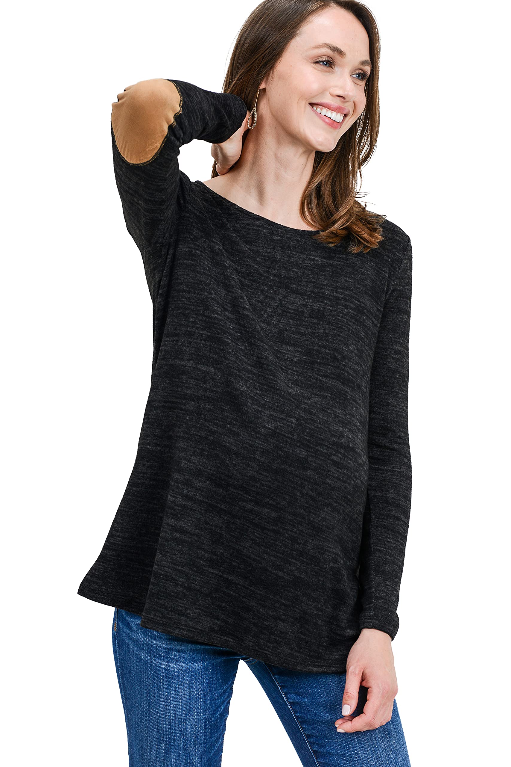Women's Long Sleeve Boat Neck Maternity Sweater - Soft Knit Stretch Pregnancy Top for Work & Casual Wear | Perfect for Office, Dates & Maternity Photos