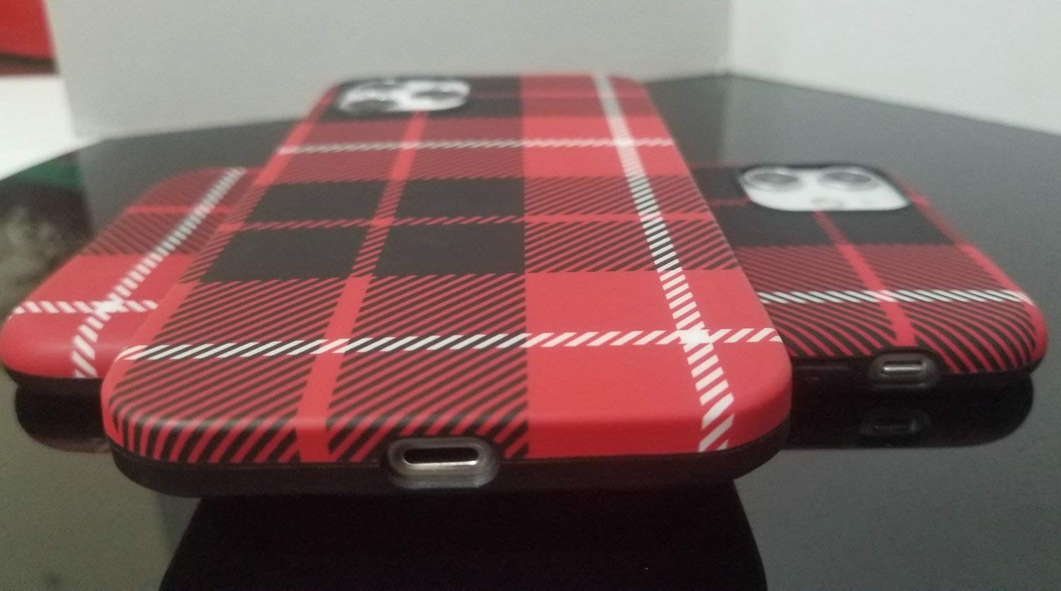Red Plaid iPhone 12 Pro Max Case - Christmas Themed Soft TPU Slim Fit Snap Cover | 6.7 Inch Flexible Protective Phone Case | Perfect Holiday Gift & Everyday Use