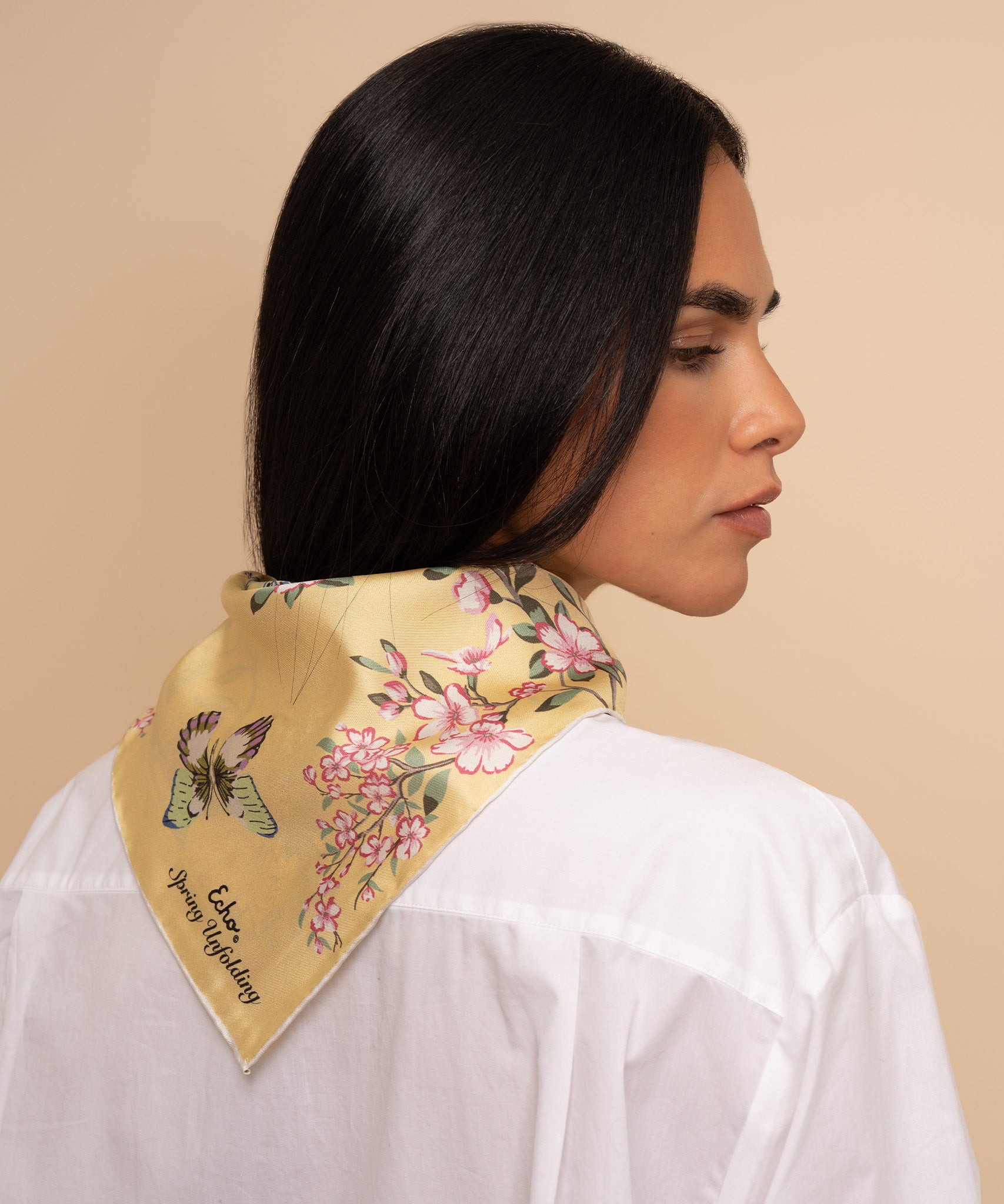 Spring Unfolding 23 Silk Bandana - Premium Fashion Scarf for Women & Men - Elegant Accessory for Outfits, Parties & Travel | Soft & Breathable Silk Material