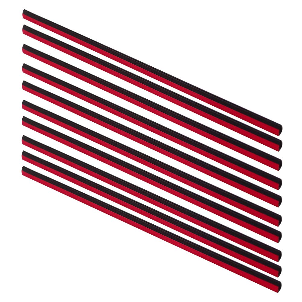 10pcs Red PVC Chrome Car Air Vent Trim Decoration Strips - U-Shaped Auto AC Vent Outlet Cover Molding for Car Interior Accessories - Perfect for Sedan, SUV, Truck Customization & Car Detailing