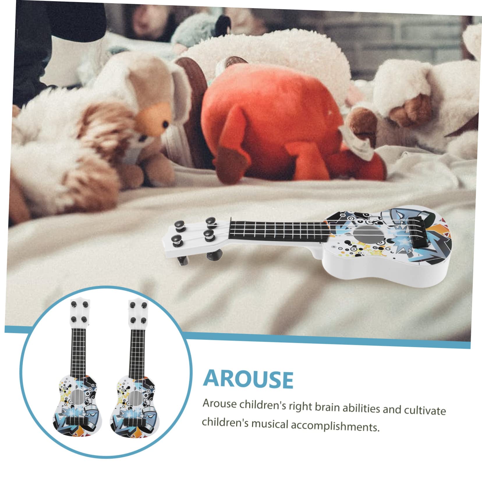 Gogogmee 2-Pack Mini Simulation Guitar Toy for Kids - Educational Musical Instrument Toy for Toddlers & Children - Perfect for Pretend Play, Birthday Gifts & Early Learning Development
