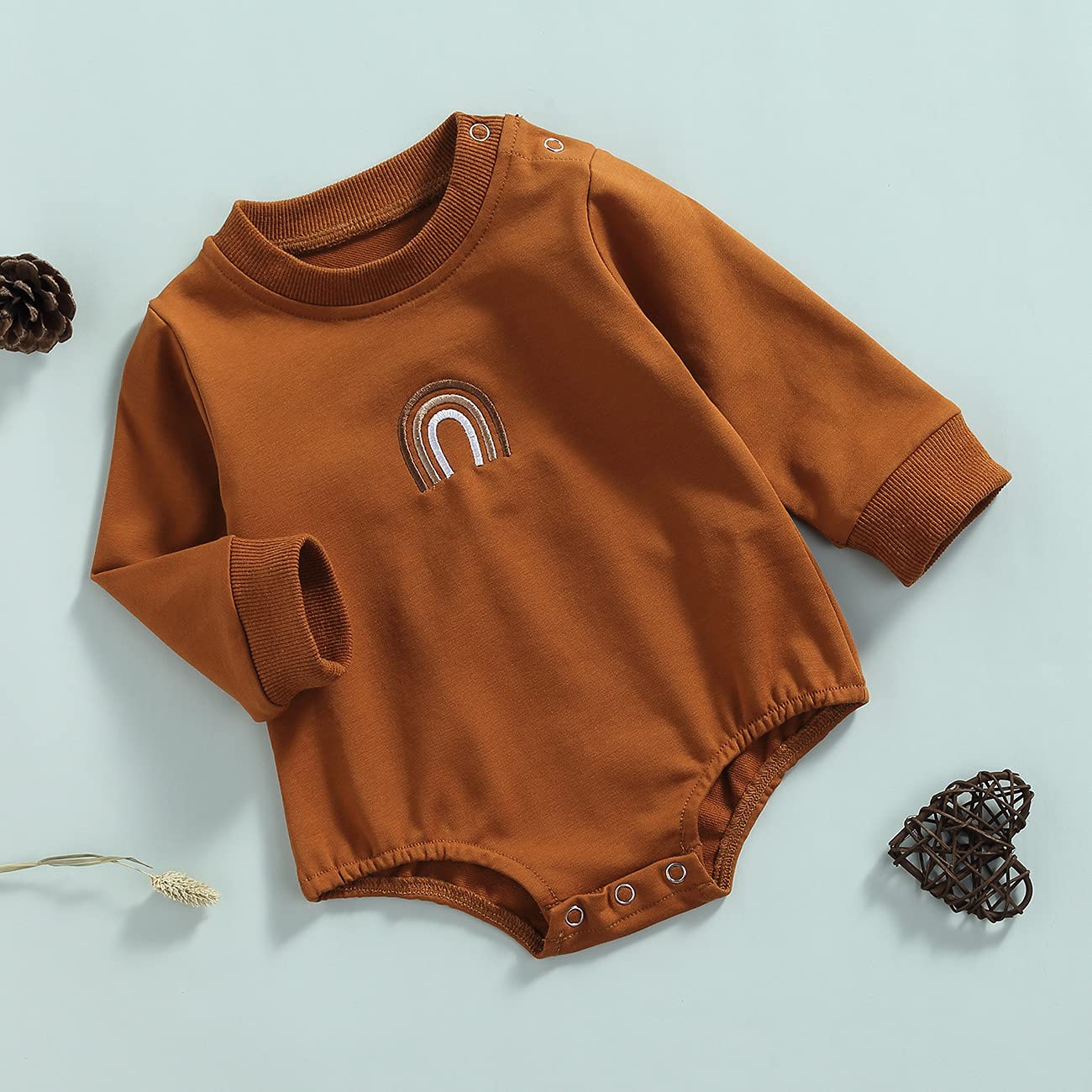 Rainbow Sweater Romper for Baby Girls - Warm Winter Outfit for Newborns & Toddlers | Cozy Fleece Jumpsuit for Playdates, Family Photos & Holiday Gatherings