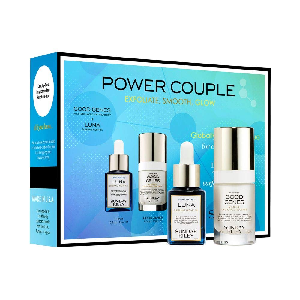 Sunday Riley Power Couple Kit - Anti-Aging Skincare Duo with Retinol & Vitamin C | Perfect for Nighttime Routine & Glowing Skin