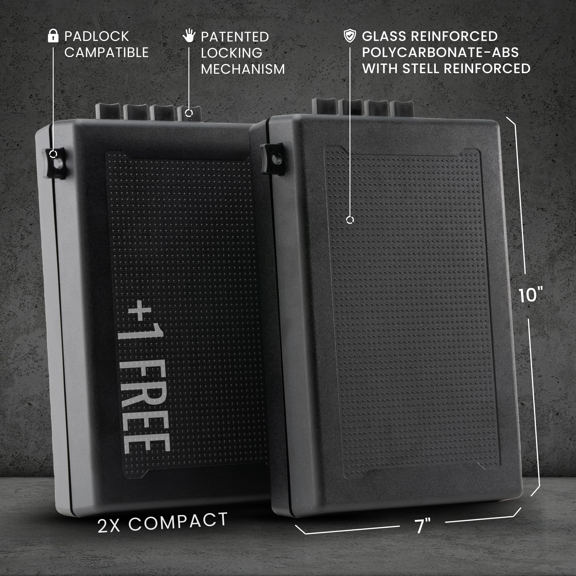 STOPBOX PRO Portable Gun Safe - Quick Access Handgun Storage Case for Home, Car & Travel | TSA Approved Compact Pistol Lock Box | Secure Firearm Protection for Self Defense & Emergency Use | Black (2-Pack)
