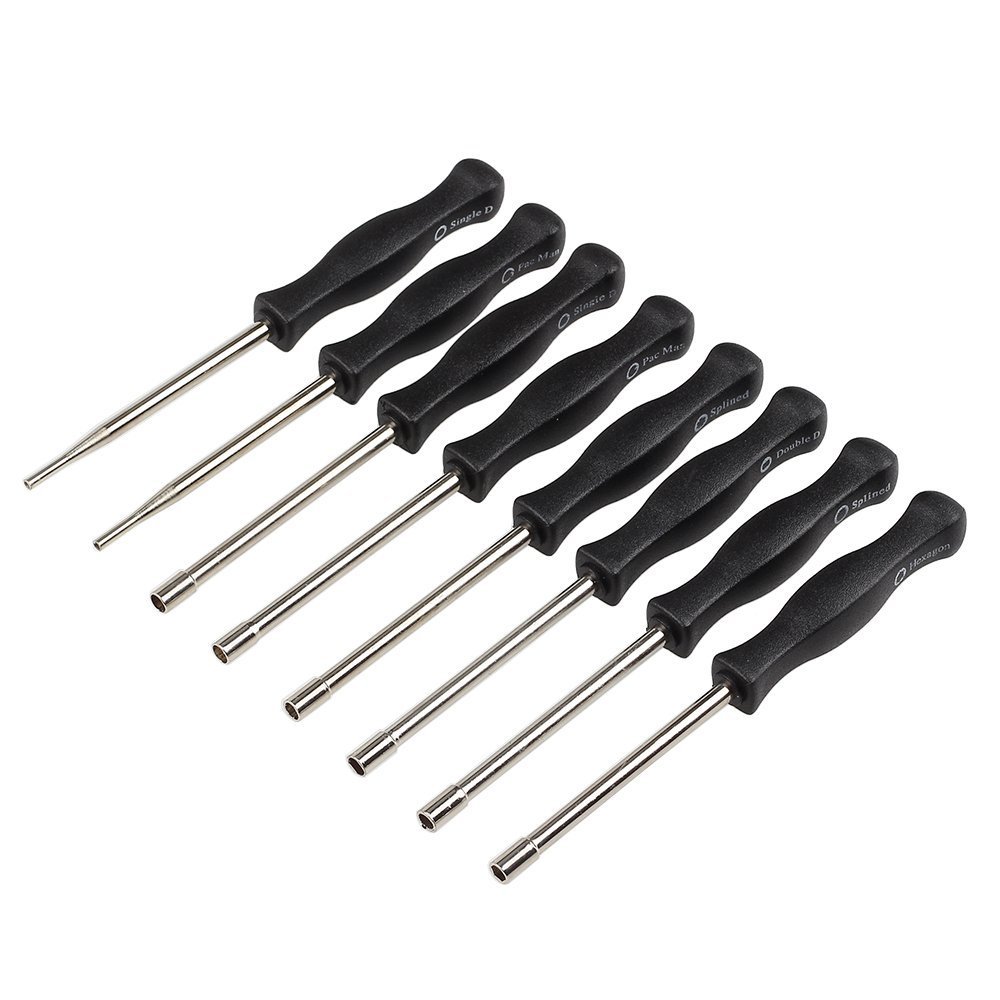 Carbhub 8-Piece Carburetor Adjustment Tool Kit for 2-Cycle Engines - Includes 21 & 7-Teeth Splined, Pac Man, Single D, Double D & Hexagon Sockets with Storage Case - Perfect for Small Engine Tune-Ups, Lawn Mowers, Chainsaws & Outdoor Power Equipment Maintenance