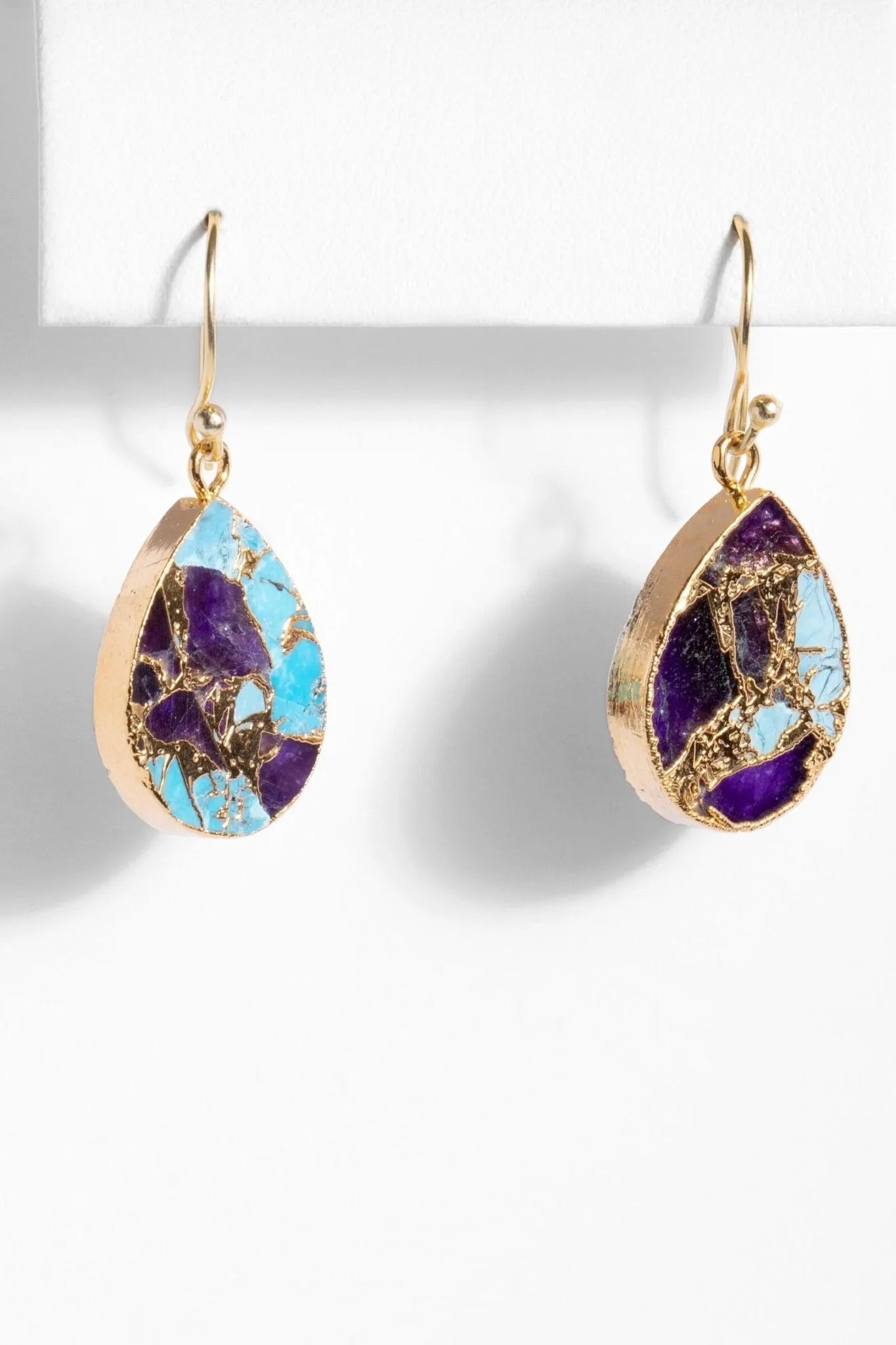 Natural Gemstone Drop Mojave Earrings for Women - Handmade Boho Dangle Earrings for Casual & Party Wear - Perfect Gift for Her