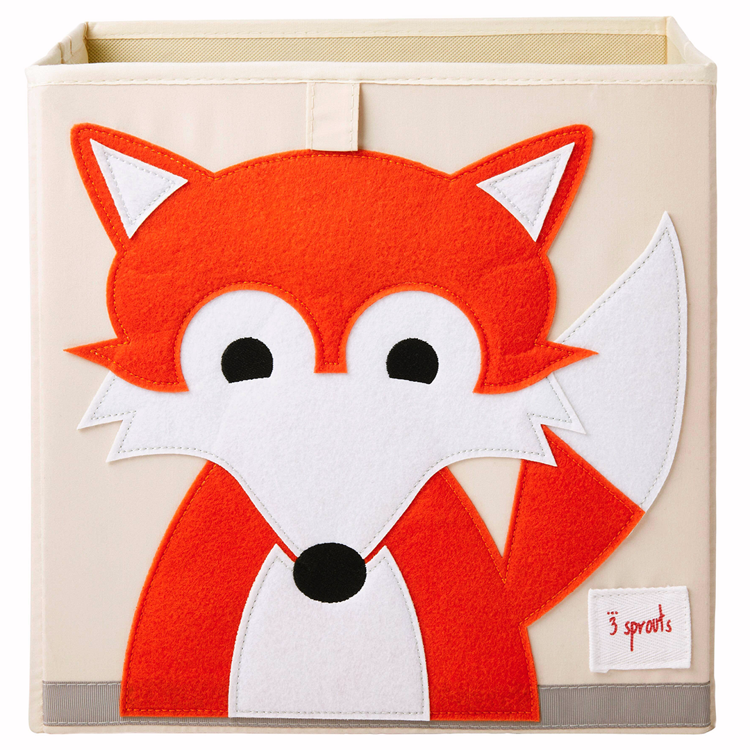 Fox Storage Box - Foldable Fabric Storage Bins with Handles for Home Organization, Closet, Nursery & Office (Set of 3) - Perfect for Toys, Blankets & Seasonal Decor Storage