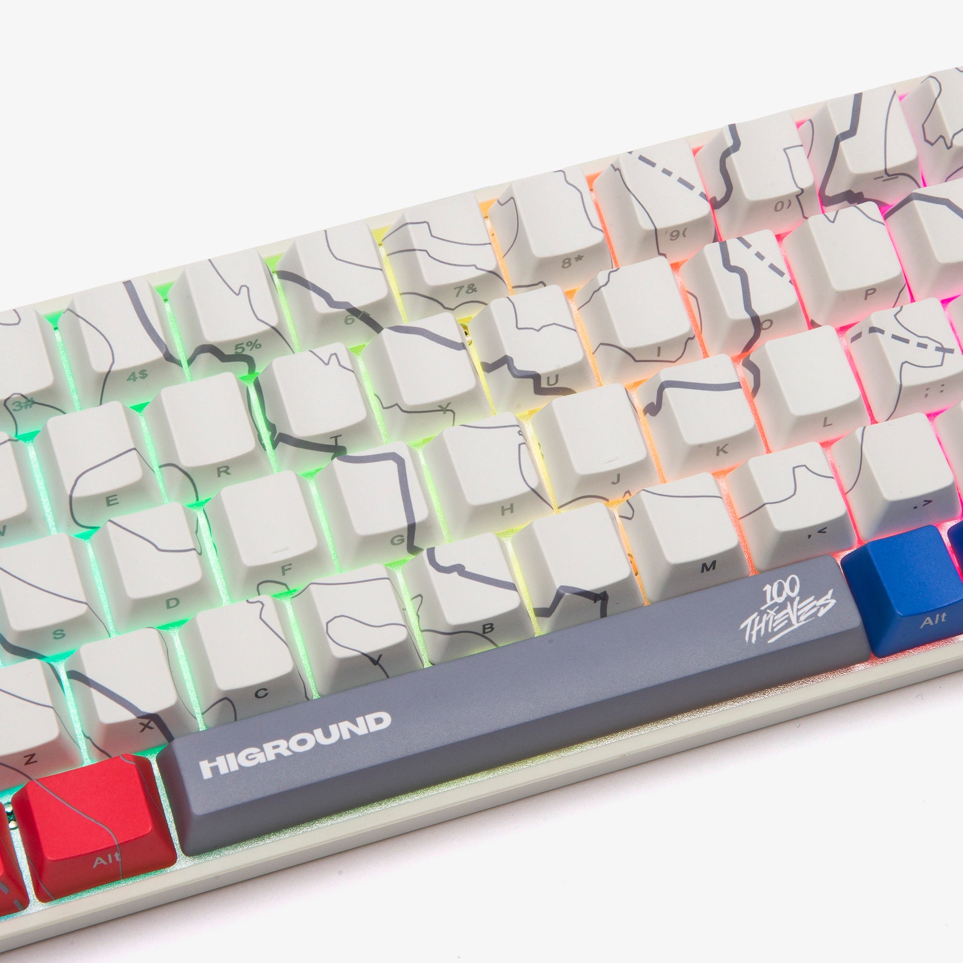 100T x HG Basecamp 65% Mechanical Keyboard - Cartograph Edition | Compact 65% Layout, Hot-Swappable Switches, RGB Backlit | Perfect for Gaming, Coding & Office Work